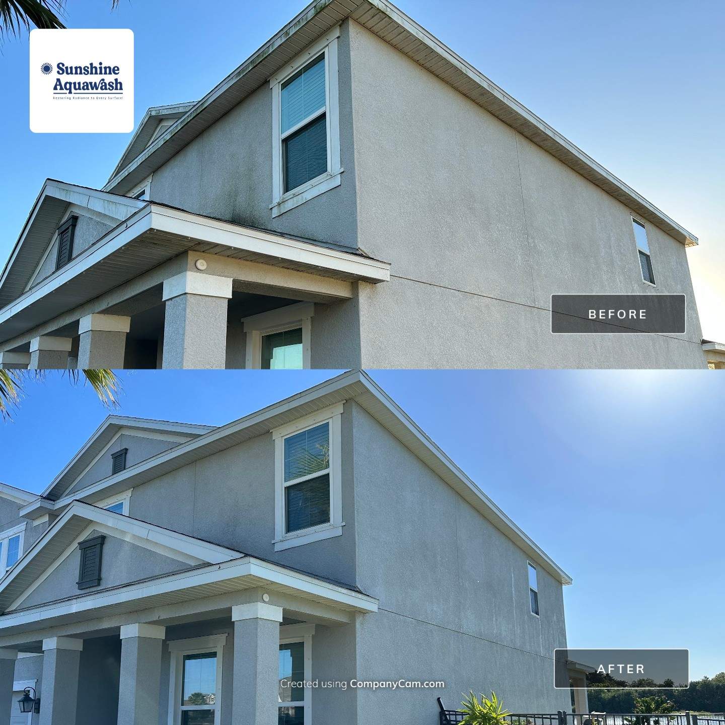 2-Story House Wash & Paver Driveway Cleaning in Trevesta Community, Palmetto, FL | Sunshine AquaWash by Sunshine AquaWash