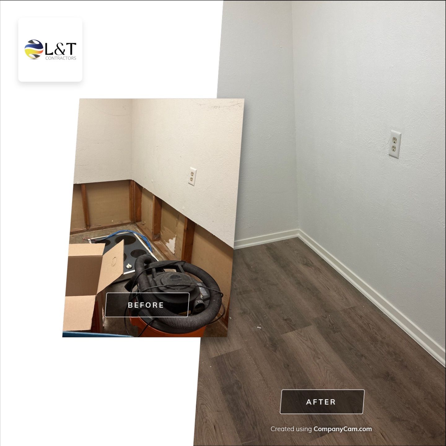 Home Remodel after Huge Water Damage by L&T General Contractors and Restoration INC