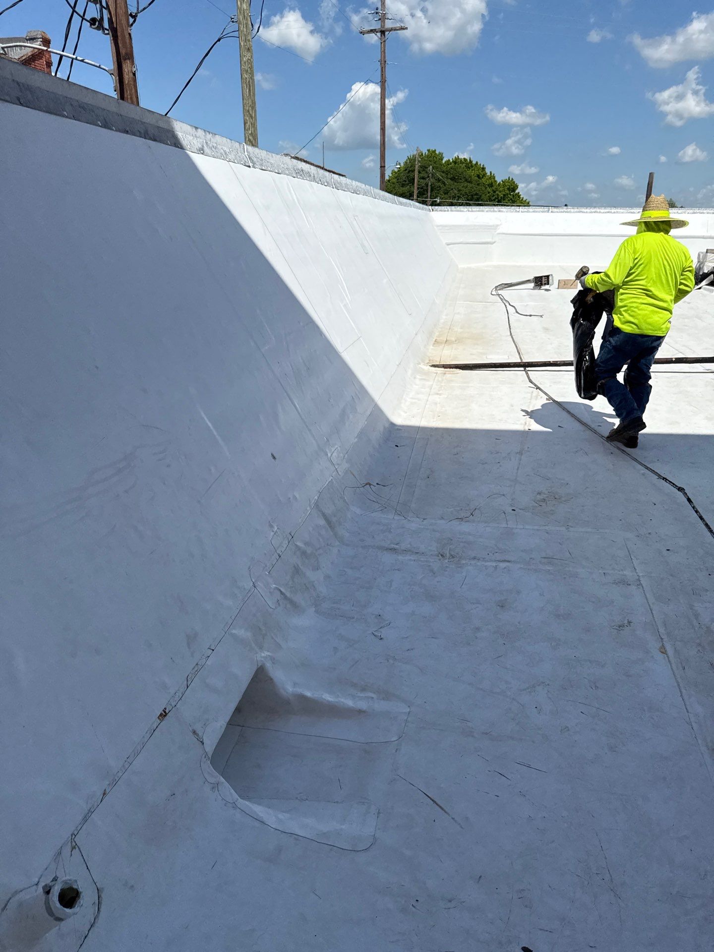 Commercial TPO Flat Roof in Cleburne, Tx by DT Roofing - Seth Wells