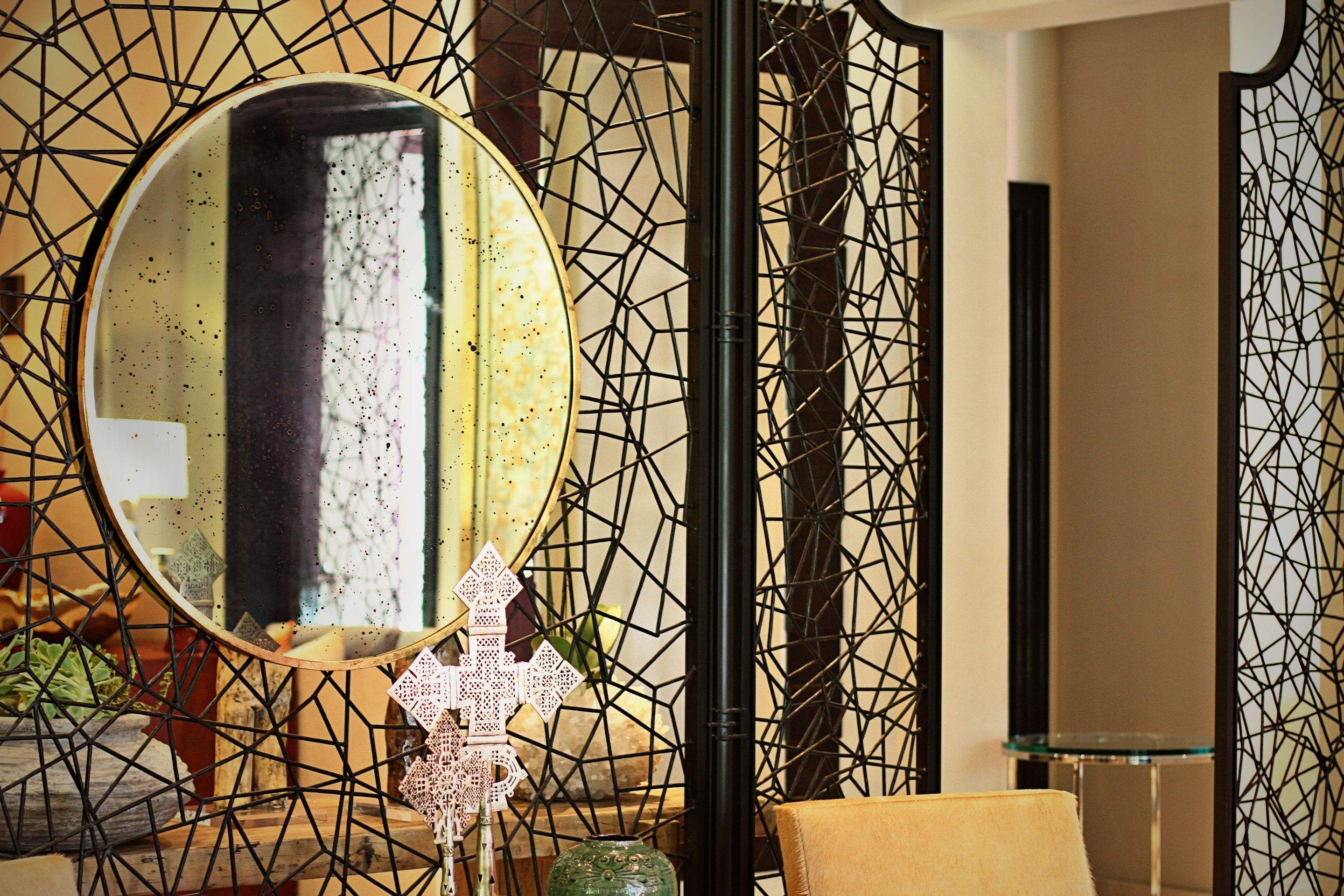 Bespoke Black Metal Geometric Room Dividers and Decorative Screens by Solara Custom Living