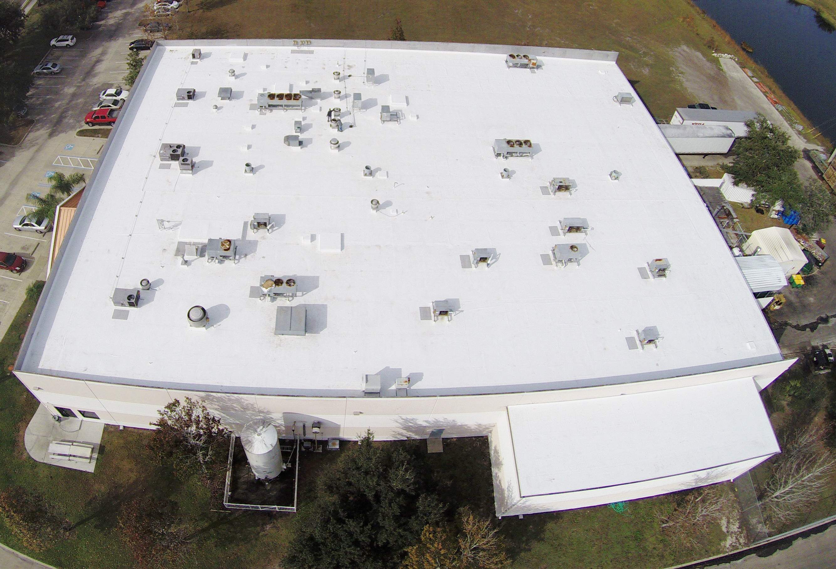 Industrial Food Production Facility – GAF 50 Mil TPO | 20-Year NDL Warranty | Major Rooftop Equipment Cleanup by Gold Key Roofing