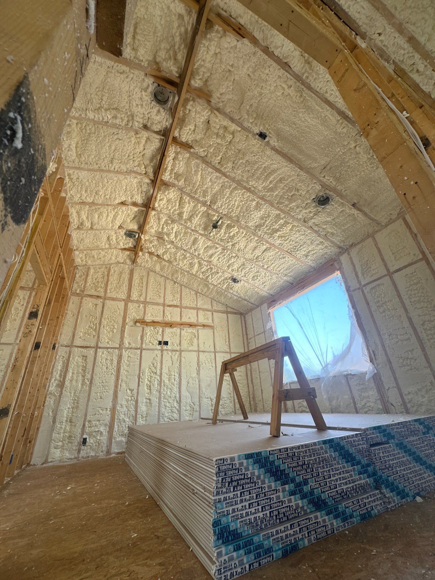 Full encapsulation with open cell spray foam on this custom home in Dallas by Apex Insulation Solutions