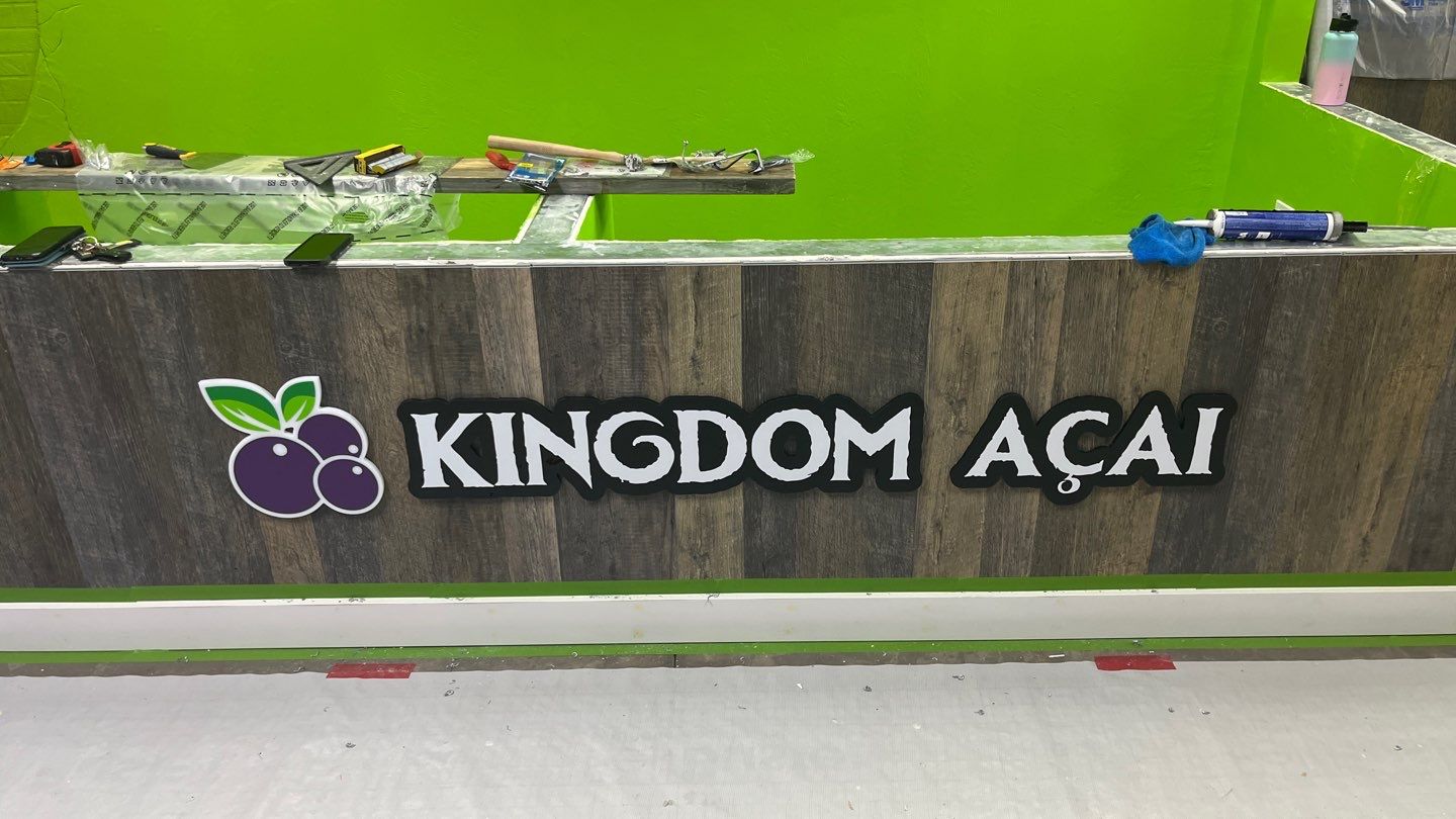 Channel Letters and Acrylic Letters for Kingdom Acai by SignCrafters