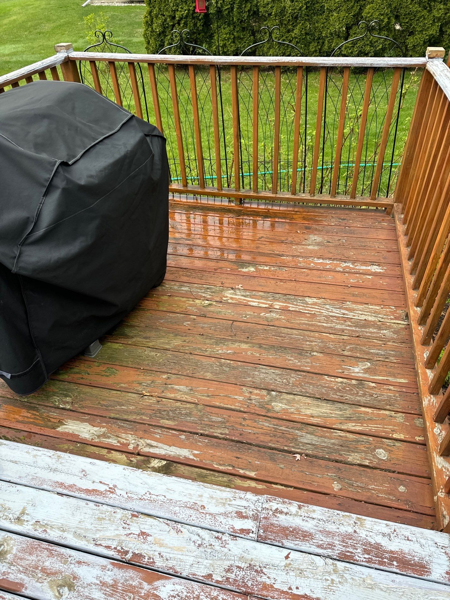 Repaint bedroom furniture, Pergola, and doors. Stain decking by Gordon Painting