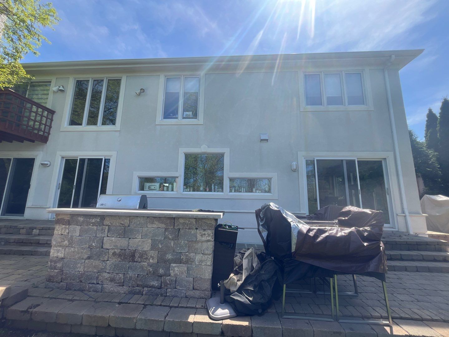 dryvit using Algaecide, soft wash soap by Northern Power Washing LLC.