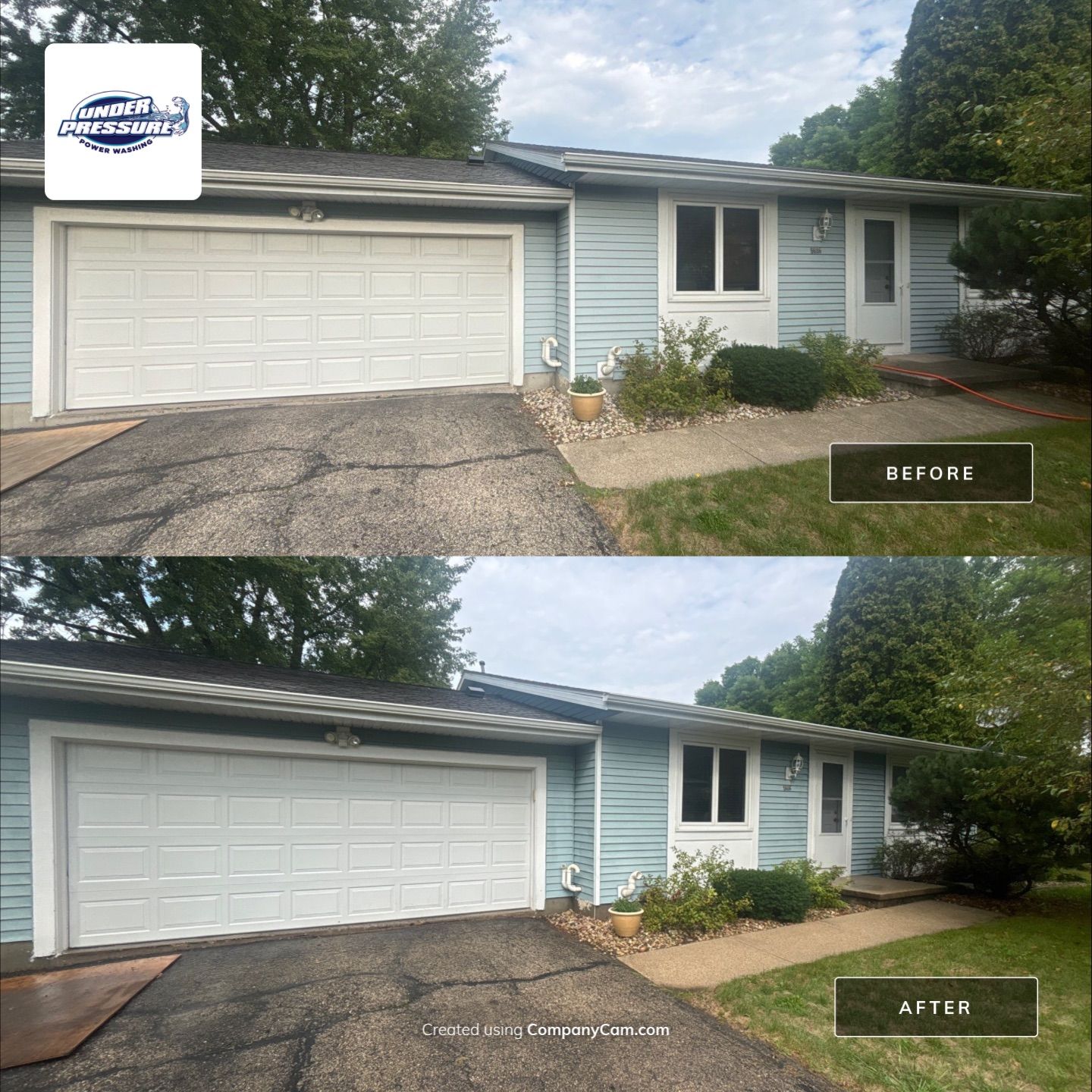 Professional Vinyl Siding and Concrete Patio Cleaning in McFarland by Under Pressure Power Washing 