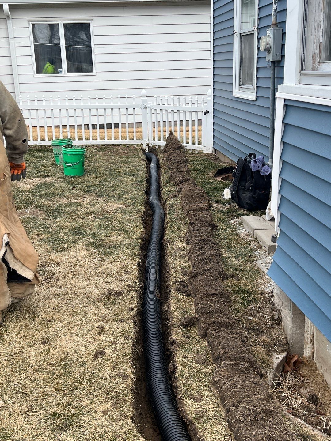 Bowing Wall using Fortress Invisibeams  by ACE Waterproofing & Basement Solutions