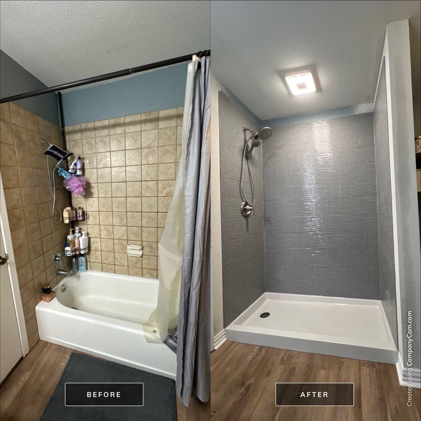 Bathroom Remodel using The Onyx Collection by Ekon Bath, LLC