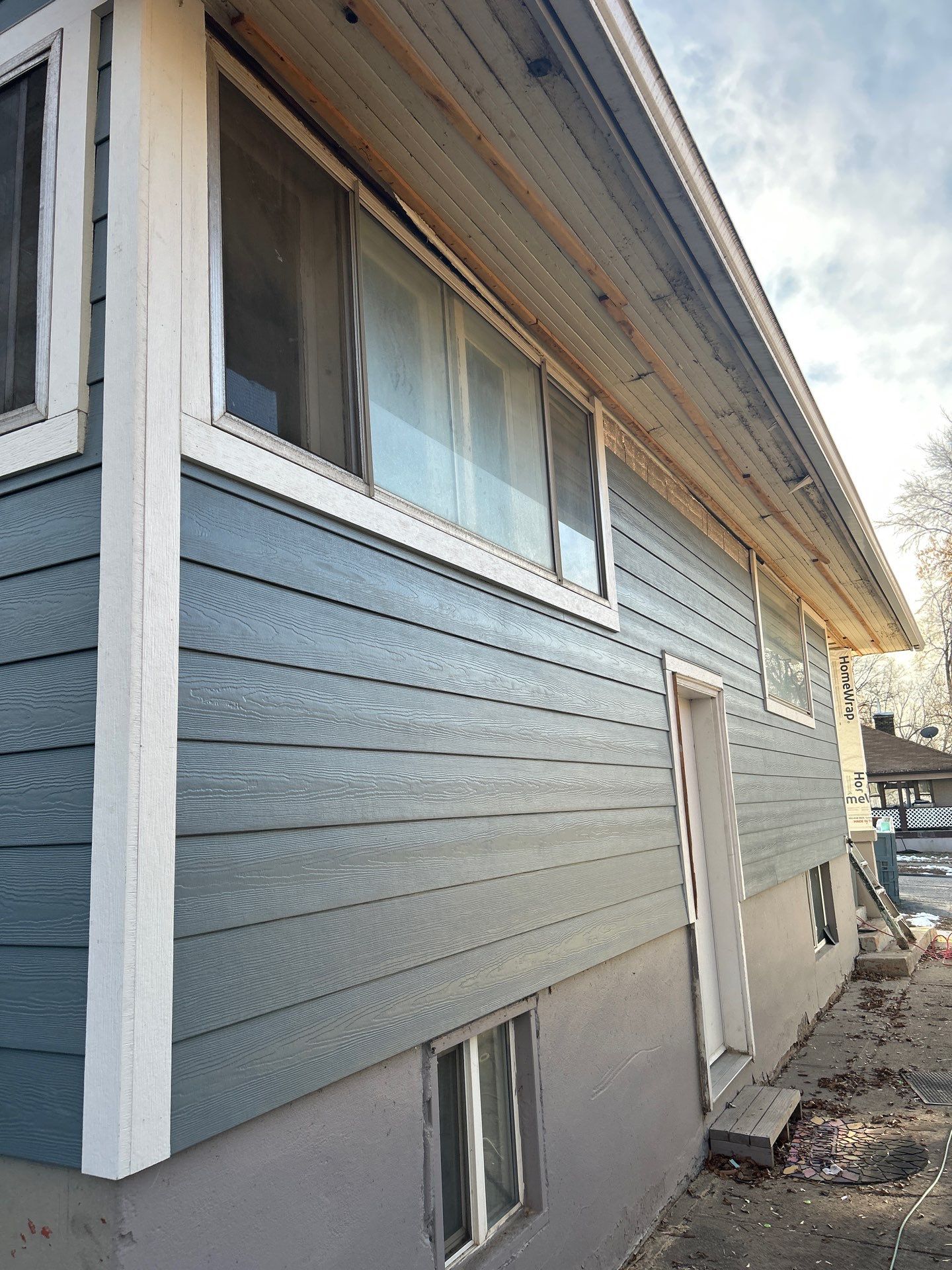 Ogden | Custom Hardie Transformation | Boothbay Blue & Summer Wheat Shakes by Ideal Siding Utah