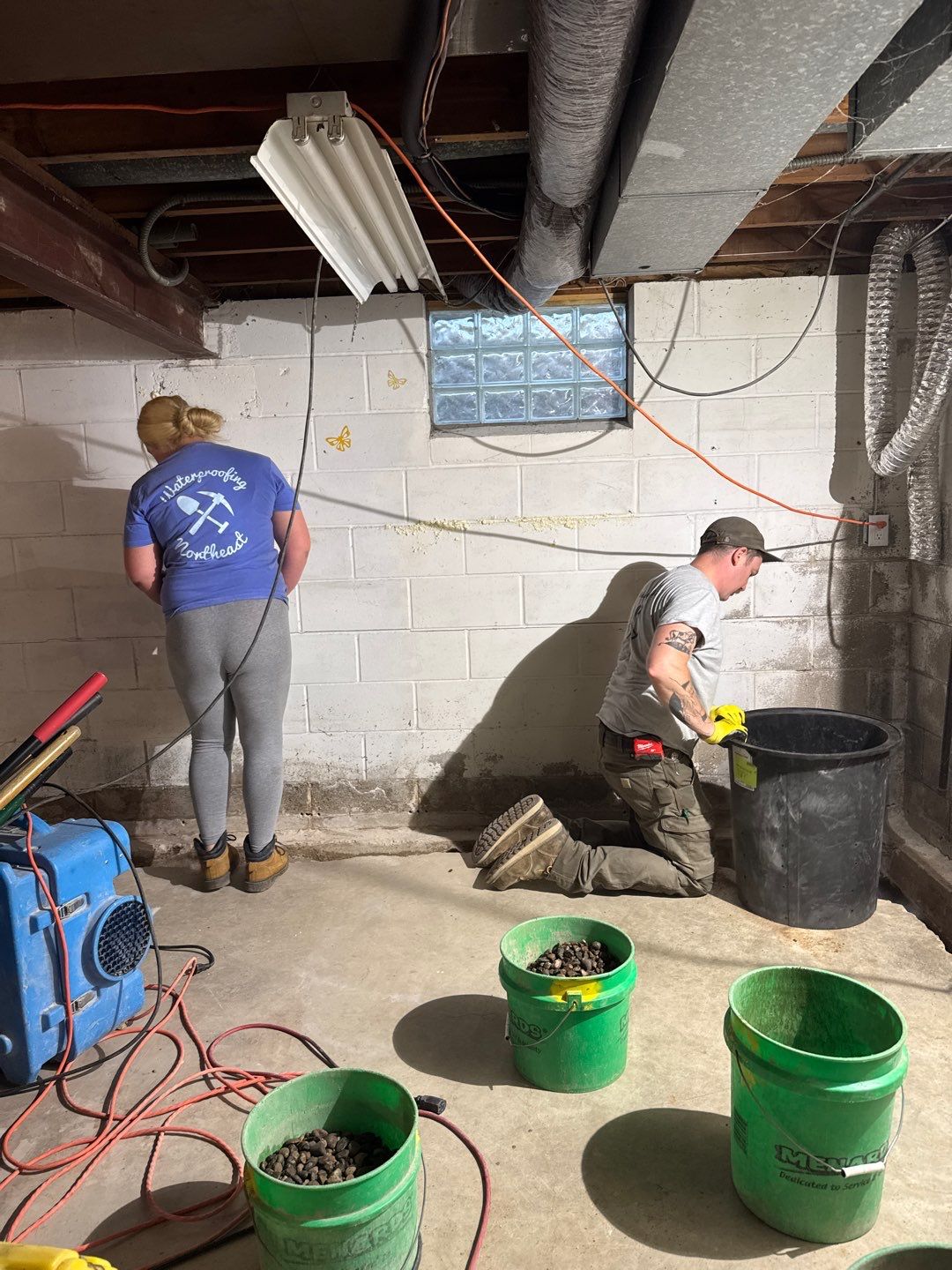 Interior Drain Tile Installation near Columbia Heights, MN by Waterproofing Northeast