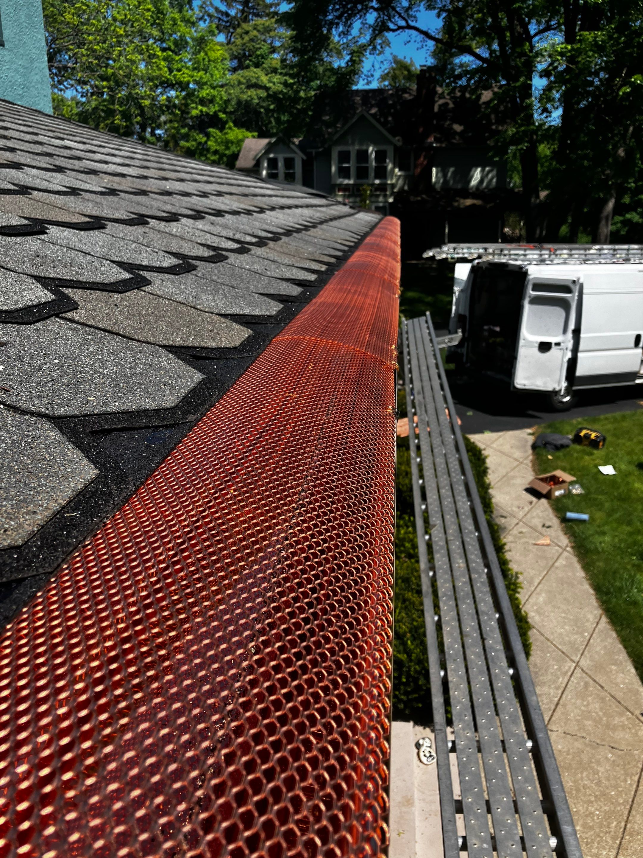 Half Round Copper Gutter Installation by Custom Installations