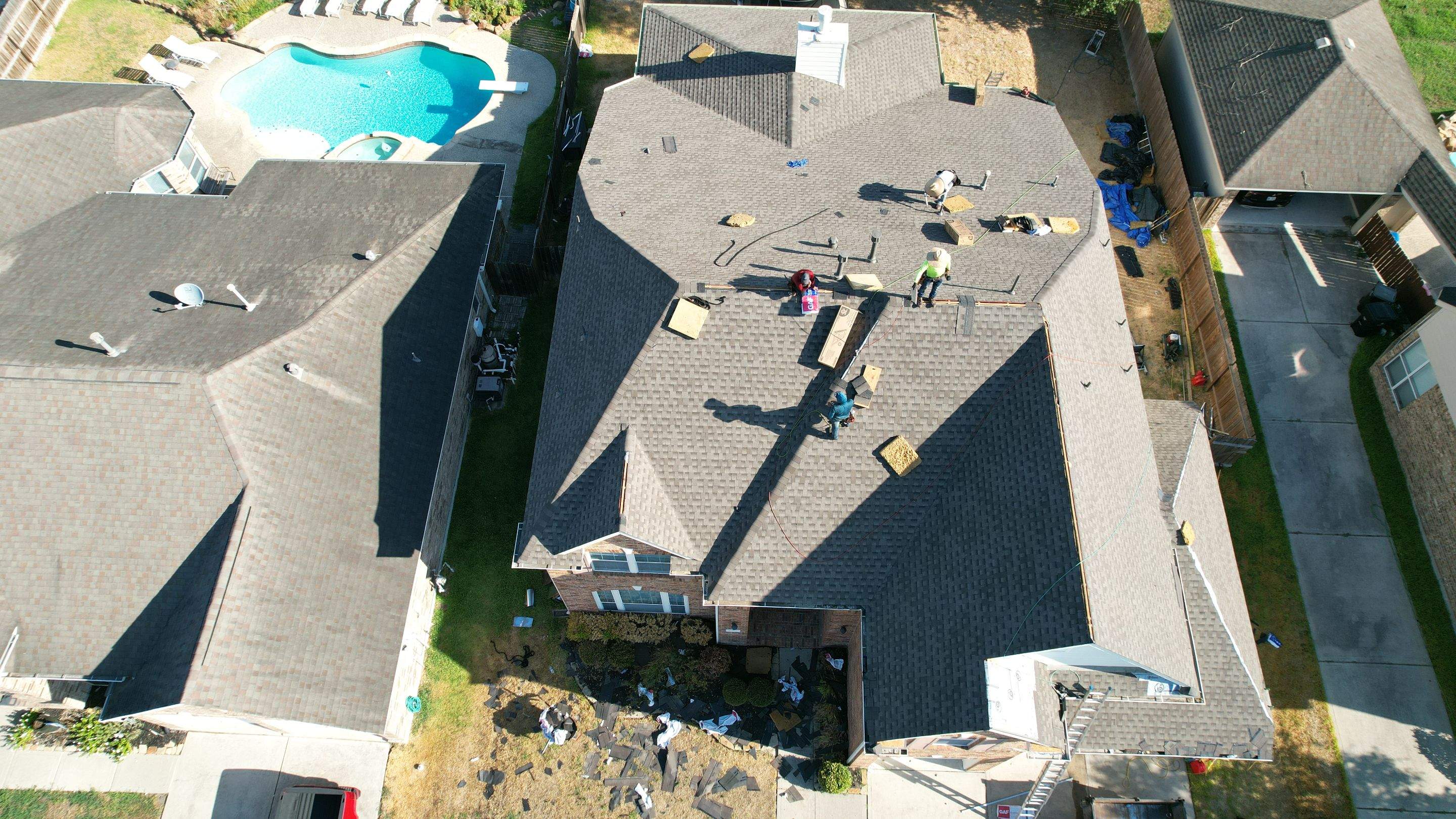 Brick Two-Story Roof Replacement, Tear-Off to Finish — Spring, TX by PL Roofing & SB Roofing, LLC.