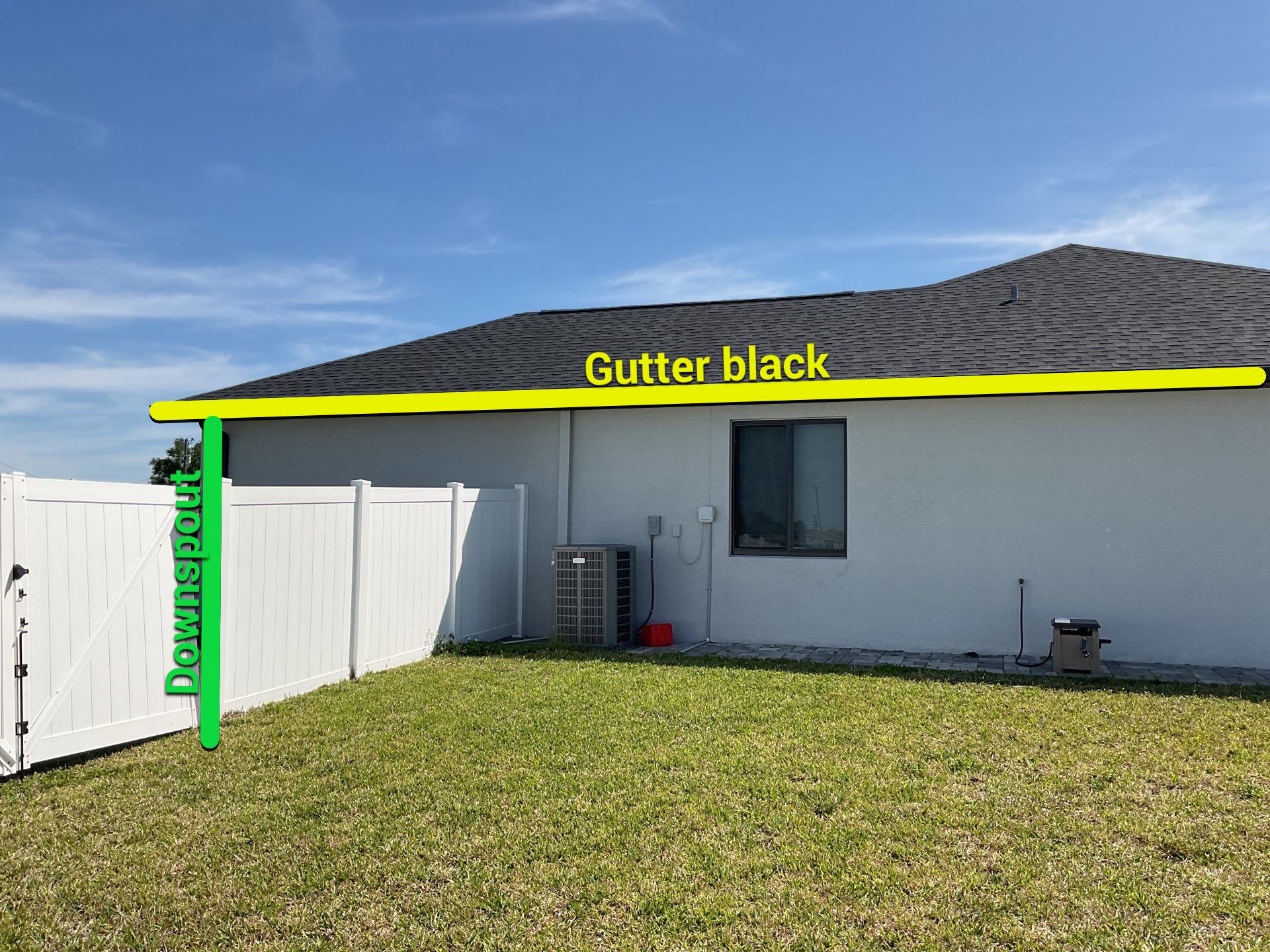 Black Seamless Gutters using 6 Inch Seamless Gutters in Cape Coral FL by Gutter Professors