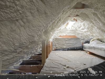 Attic Insulation using open cell spray foam