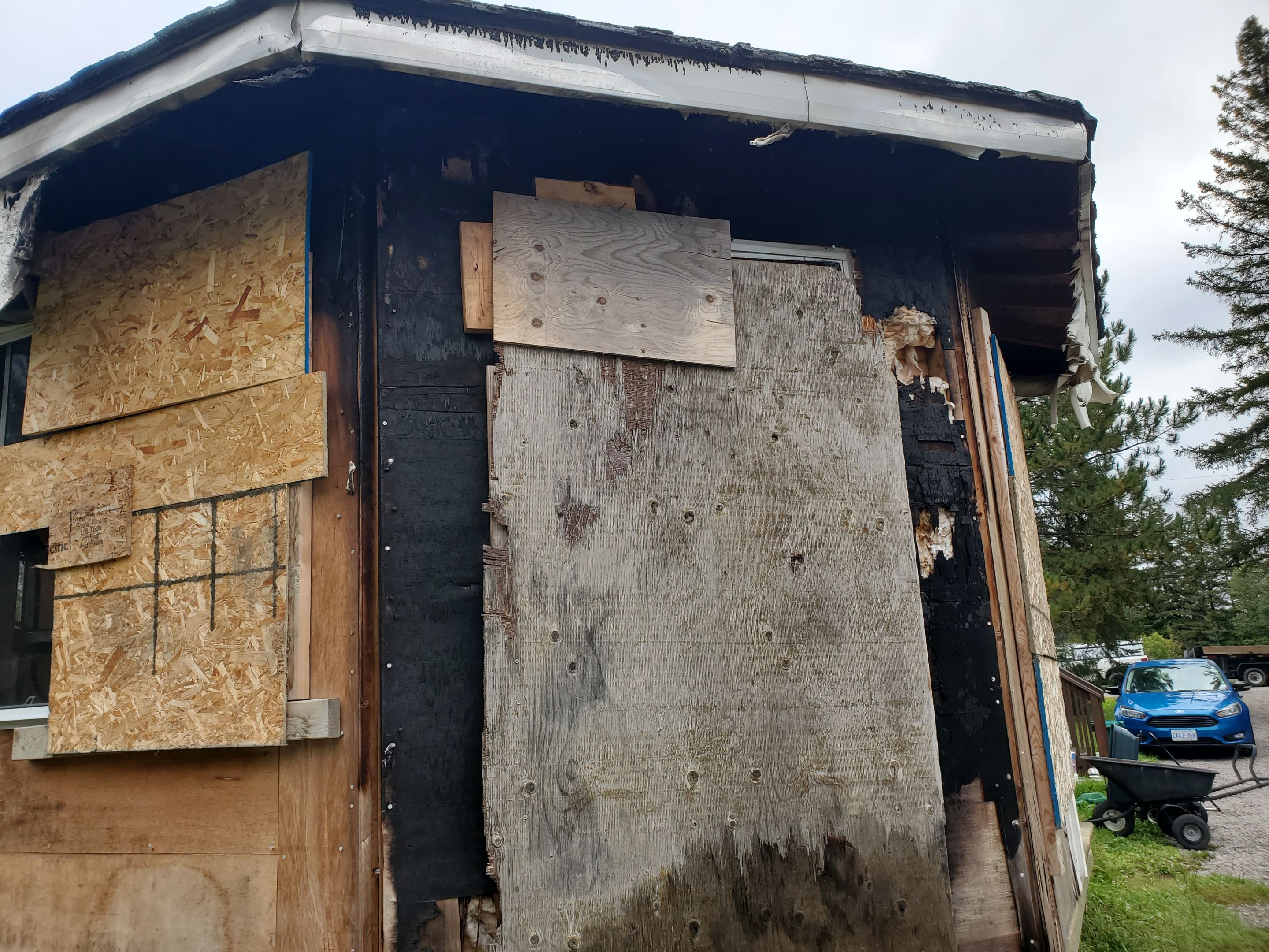 Gazebo Repairs - Fire Damage by Impact Construction Sudbury