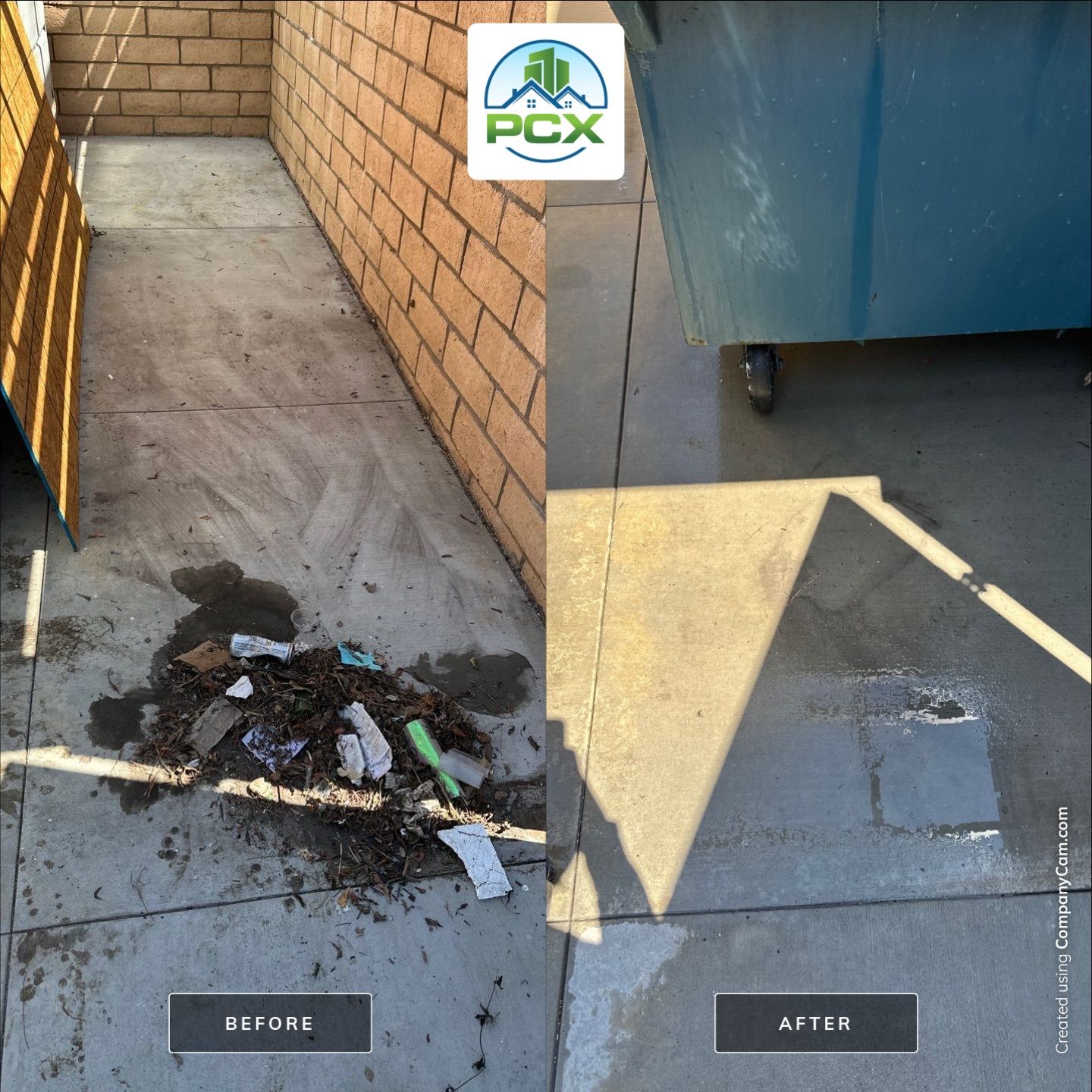 Degreasing a Trash Enclosure to Keep the Flies Away by Property Cleaning Experts, LLC