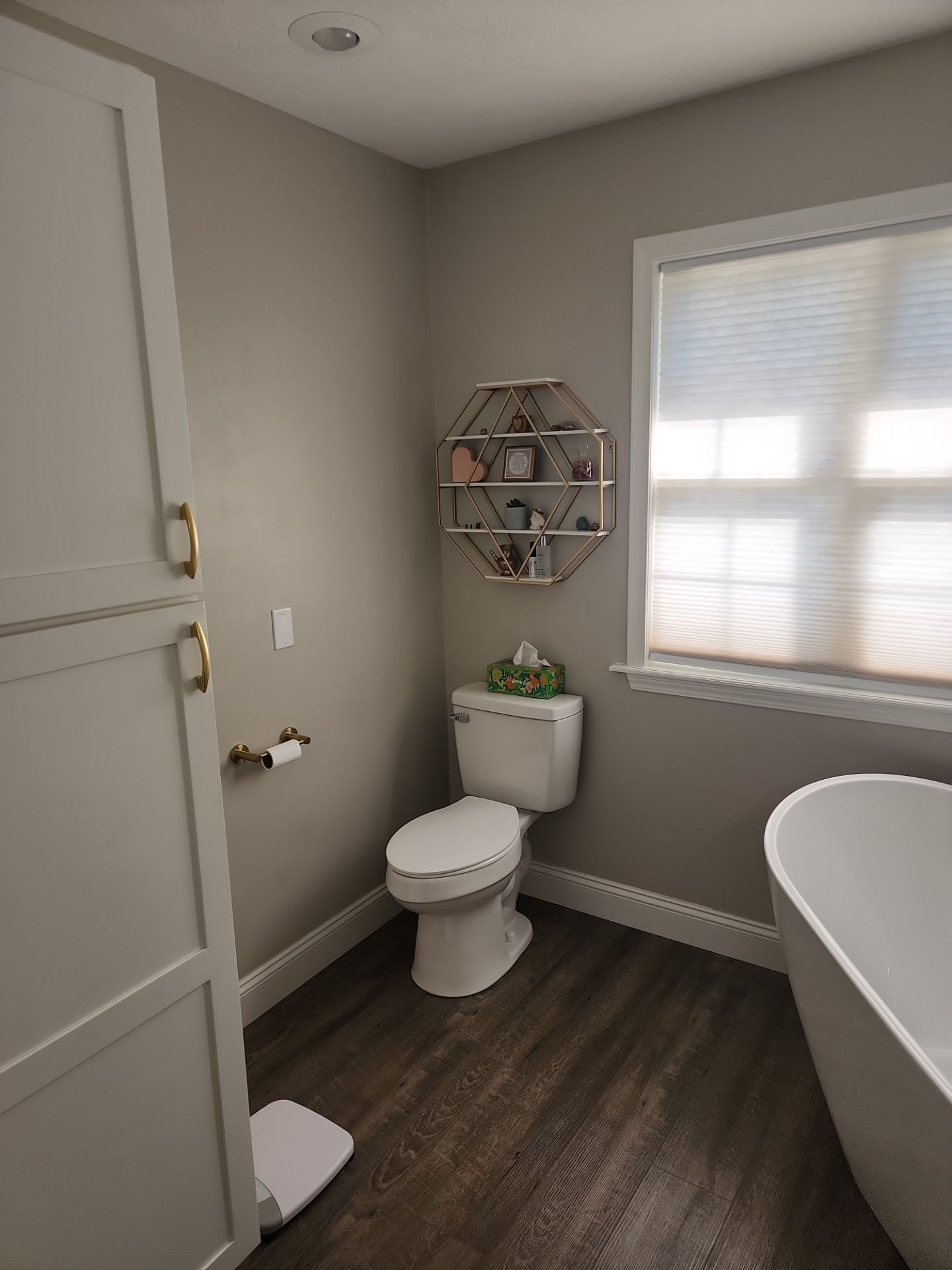 Master Bathroom Renovation Featuring Dark Textured Shower Panels in Branson West by Kitchen Works LLC