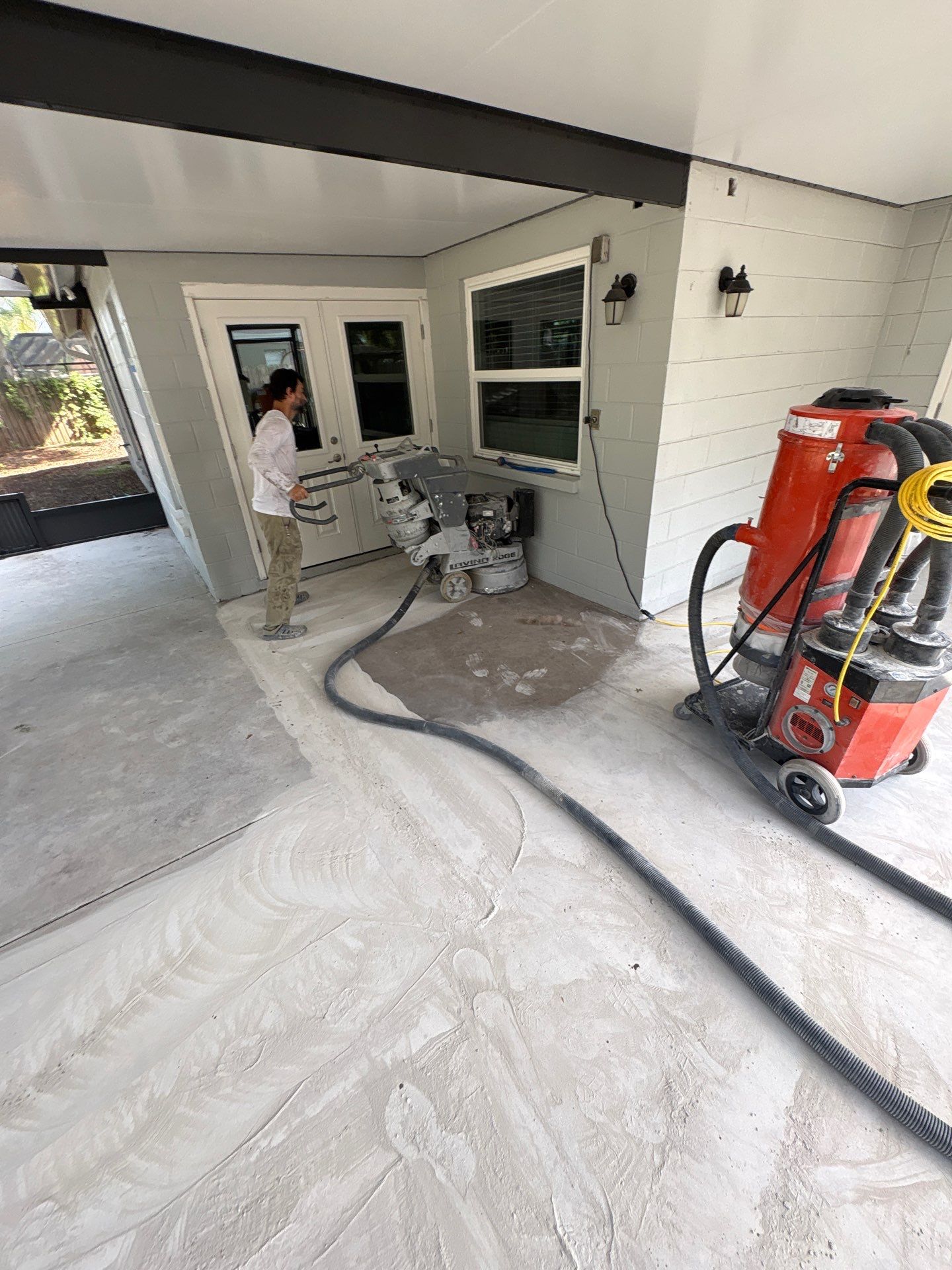 Screened-in Lanai Polyaspartic Floor Coating Installation in Riverview by Performance Floors & Coating
