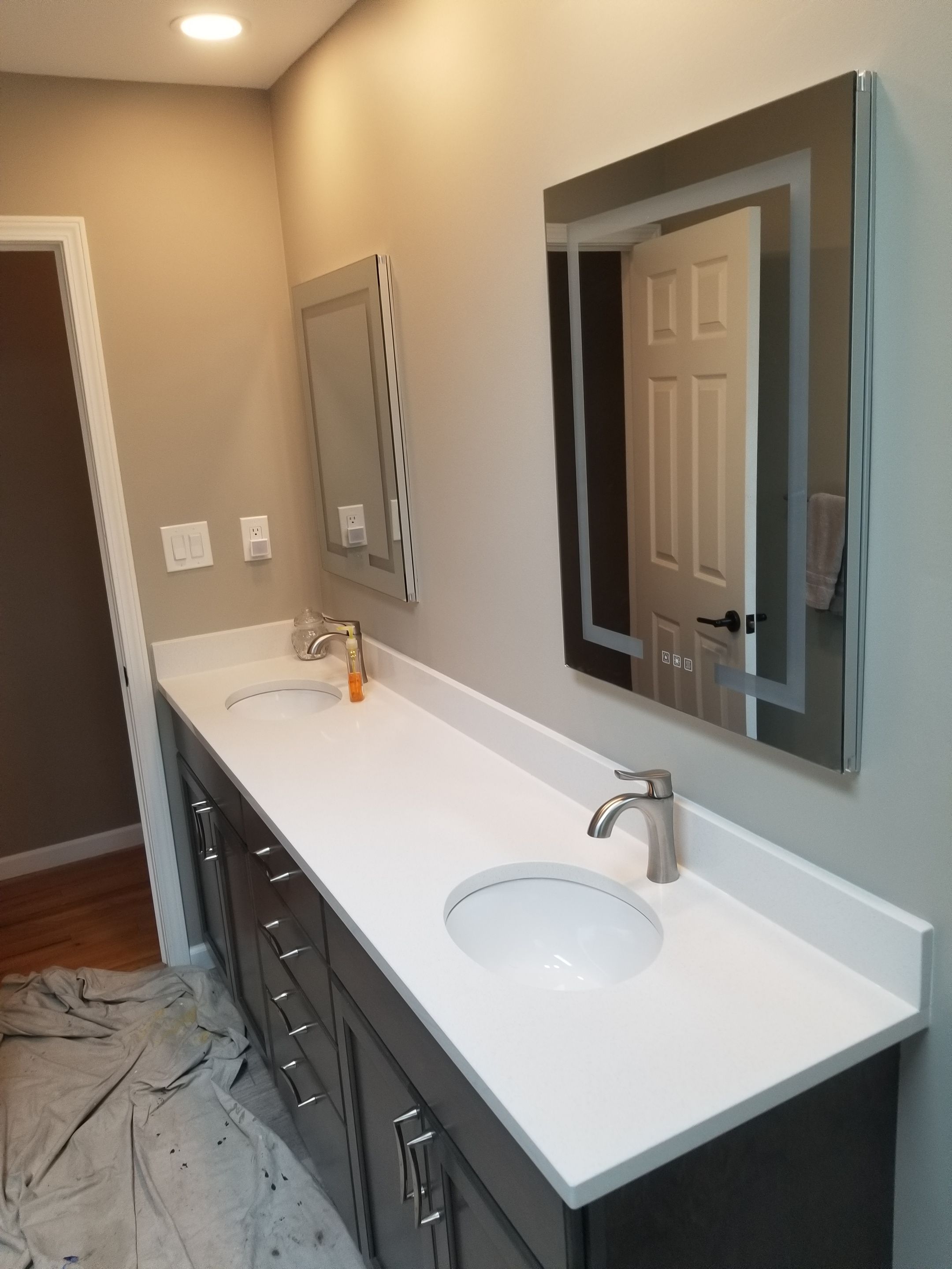 Remodel full bathroom new tile walk in shower plus 2nd half bath Powder room in Livonia, MI by Northwest Construction