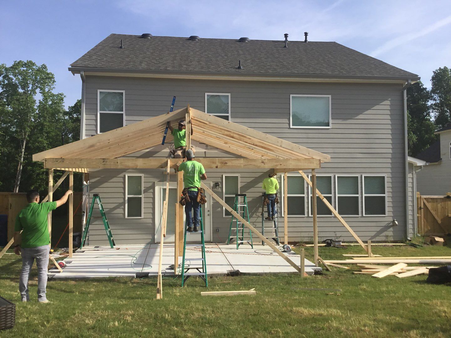 Screened Porch Addition With Gabled Roof and Tongue and Groove Ceiling by Swift Home Renovations