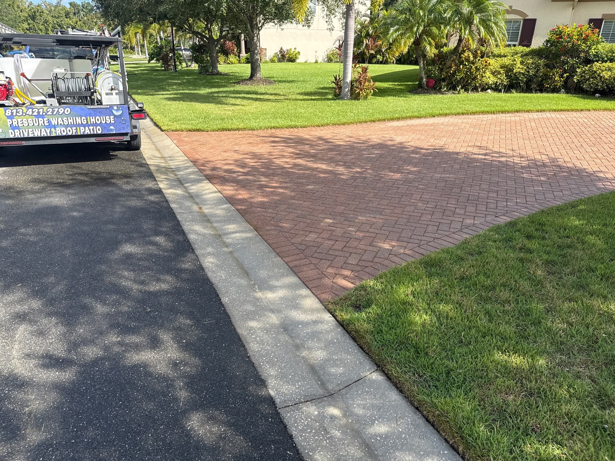 Paver Driveway & Sidewalk Cleaning – Oakleaf Hammock, Ellenton, FL by Sunshine AquaWash