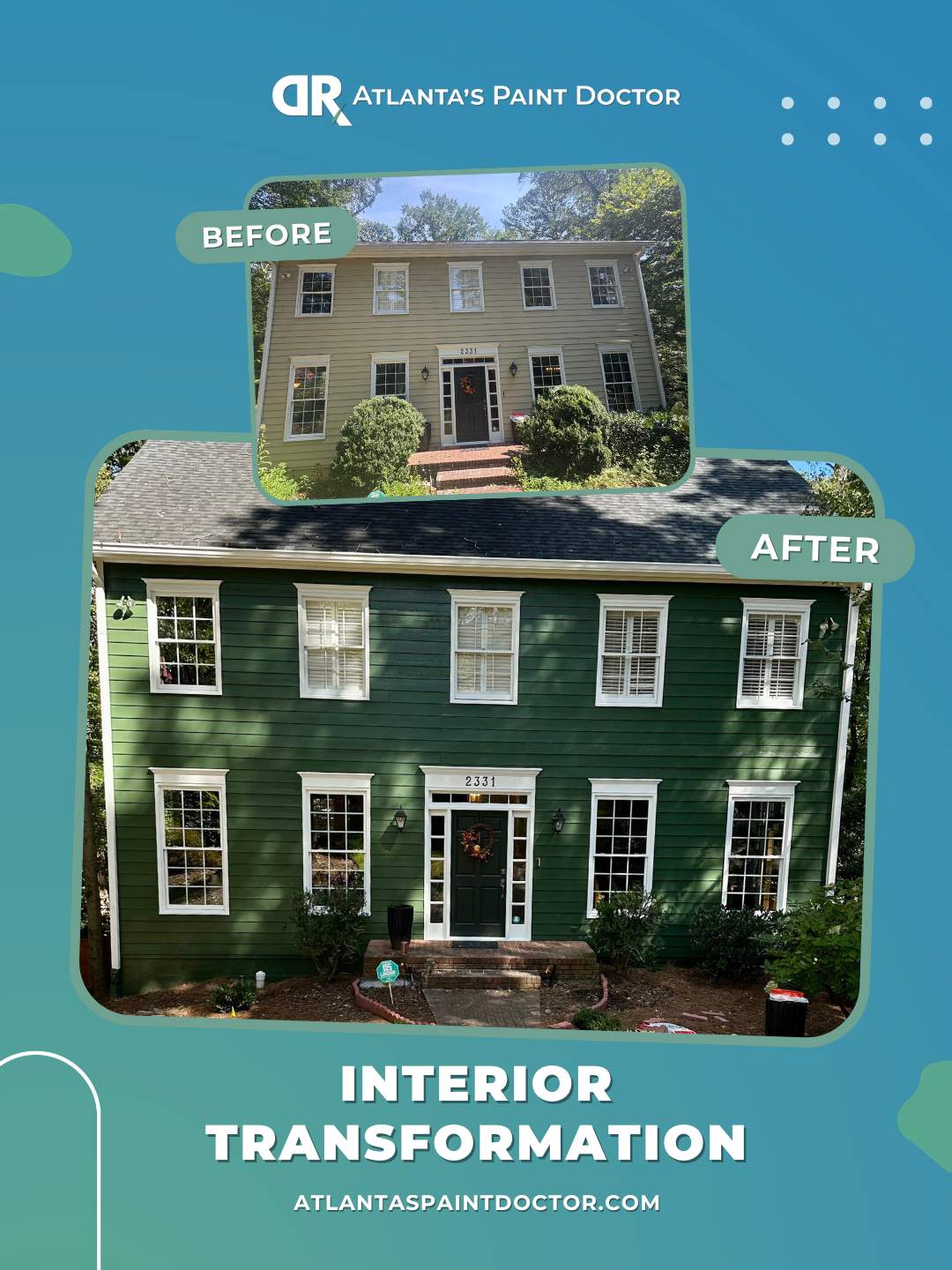 From Faded Beige to Bright Green by Atlanta's Paint Doctor
