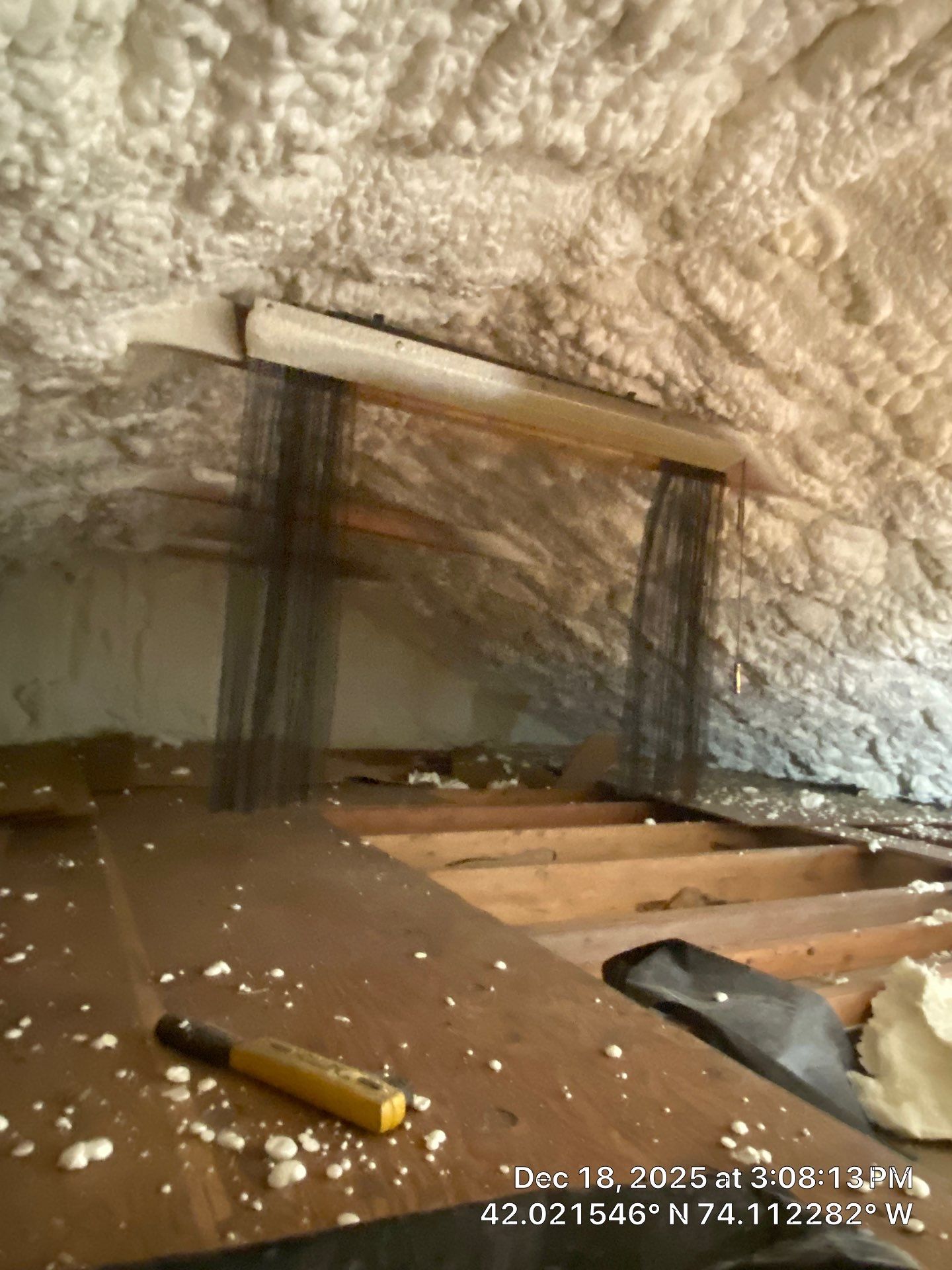 Attic Insulation using open cell spray foam by NYS Foam & Energy