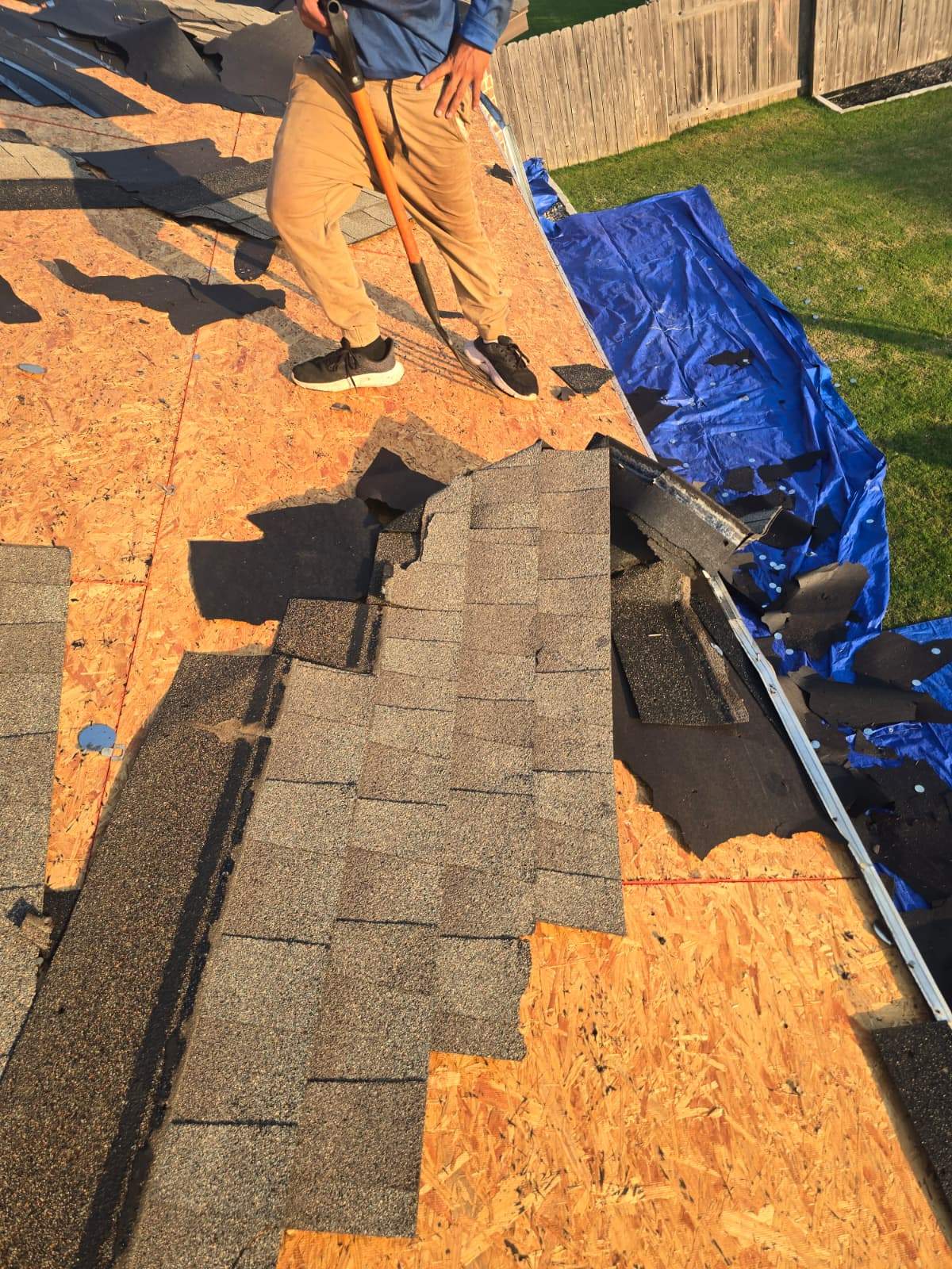 Architectural Shingle Roof Replacement and Hail Damage Restoration in Round Rock by Caliber Restoration LLC