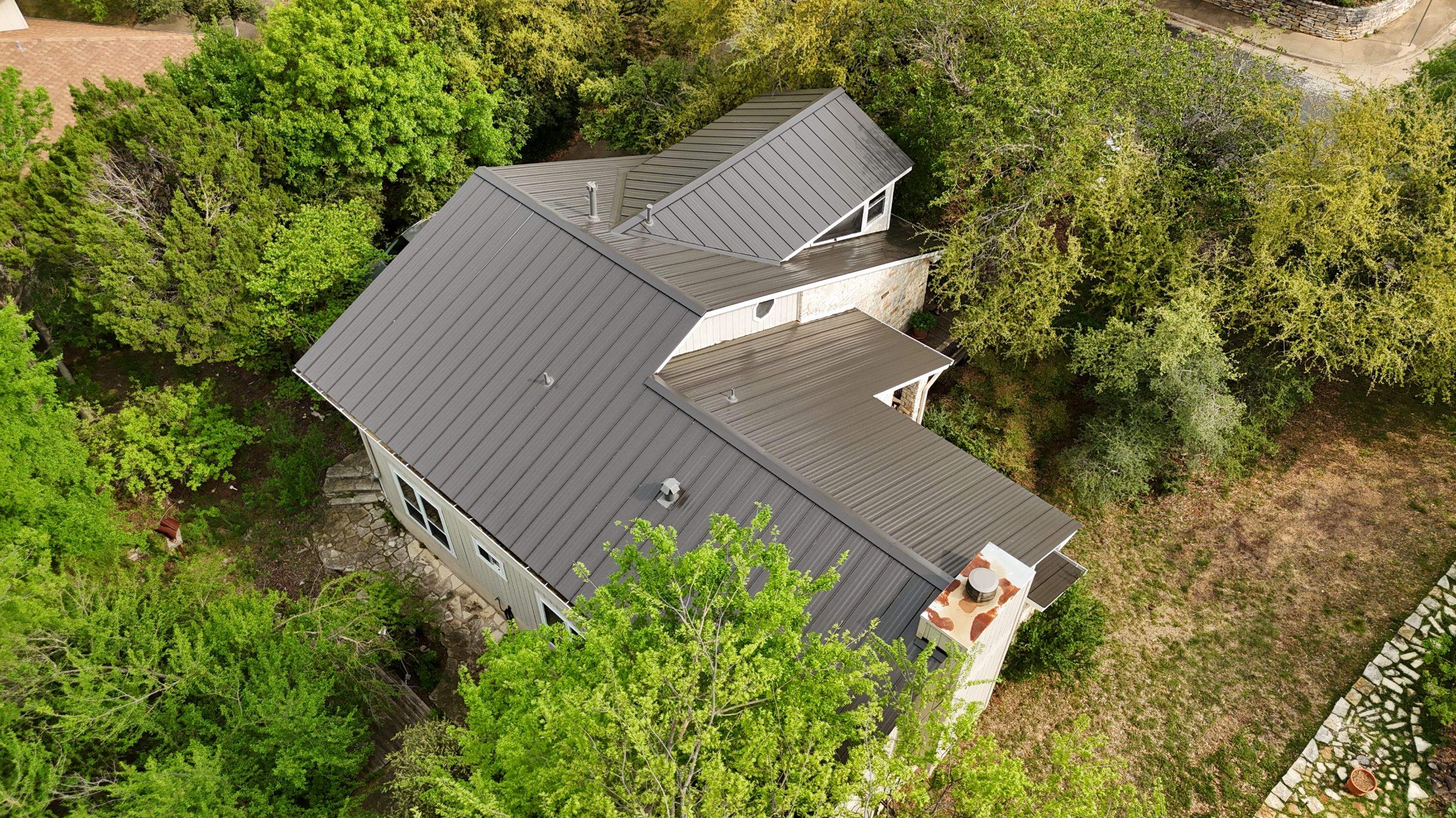 Dark Bronze - L&A Standing Seam with Striations by RoofsOnly.com