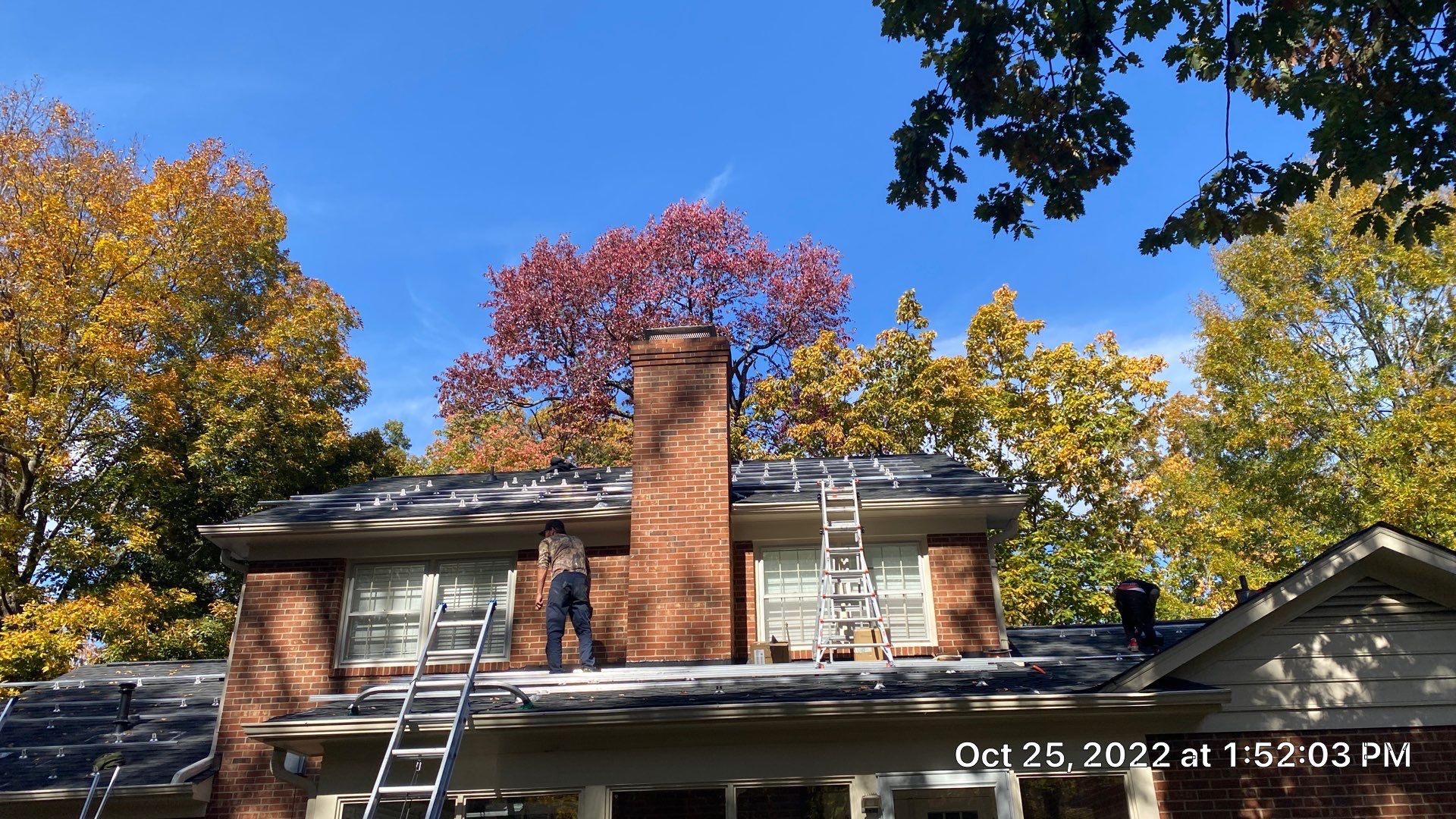 New Roof with Solar Panels by Just In Time Roofing and Restoration