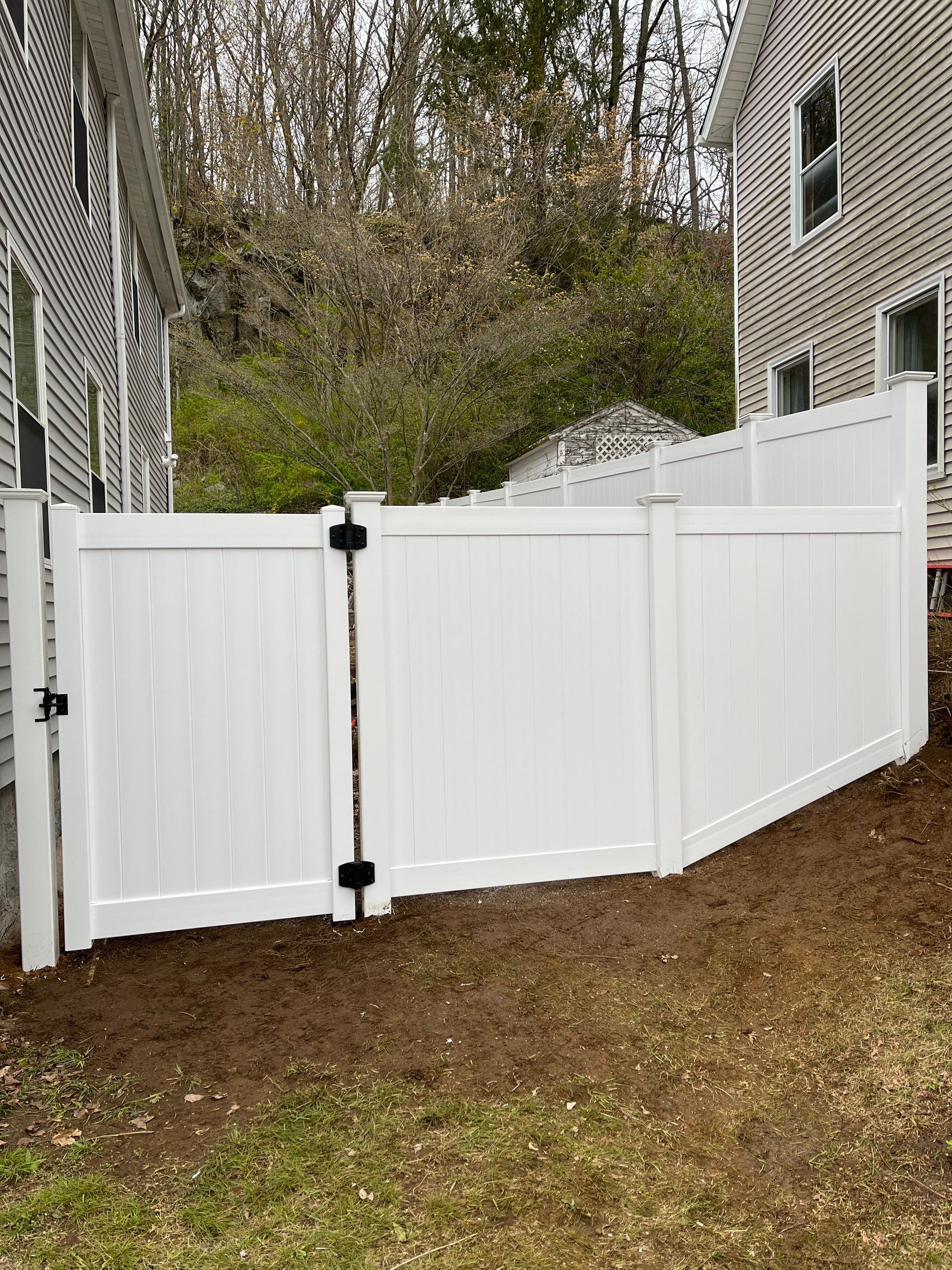 Vinyl Privacy Fence, 6' Tall White. With matching gate  by DiGiorgi Roofing and Siding Inc