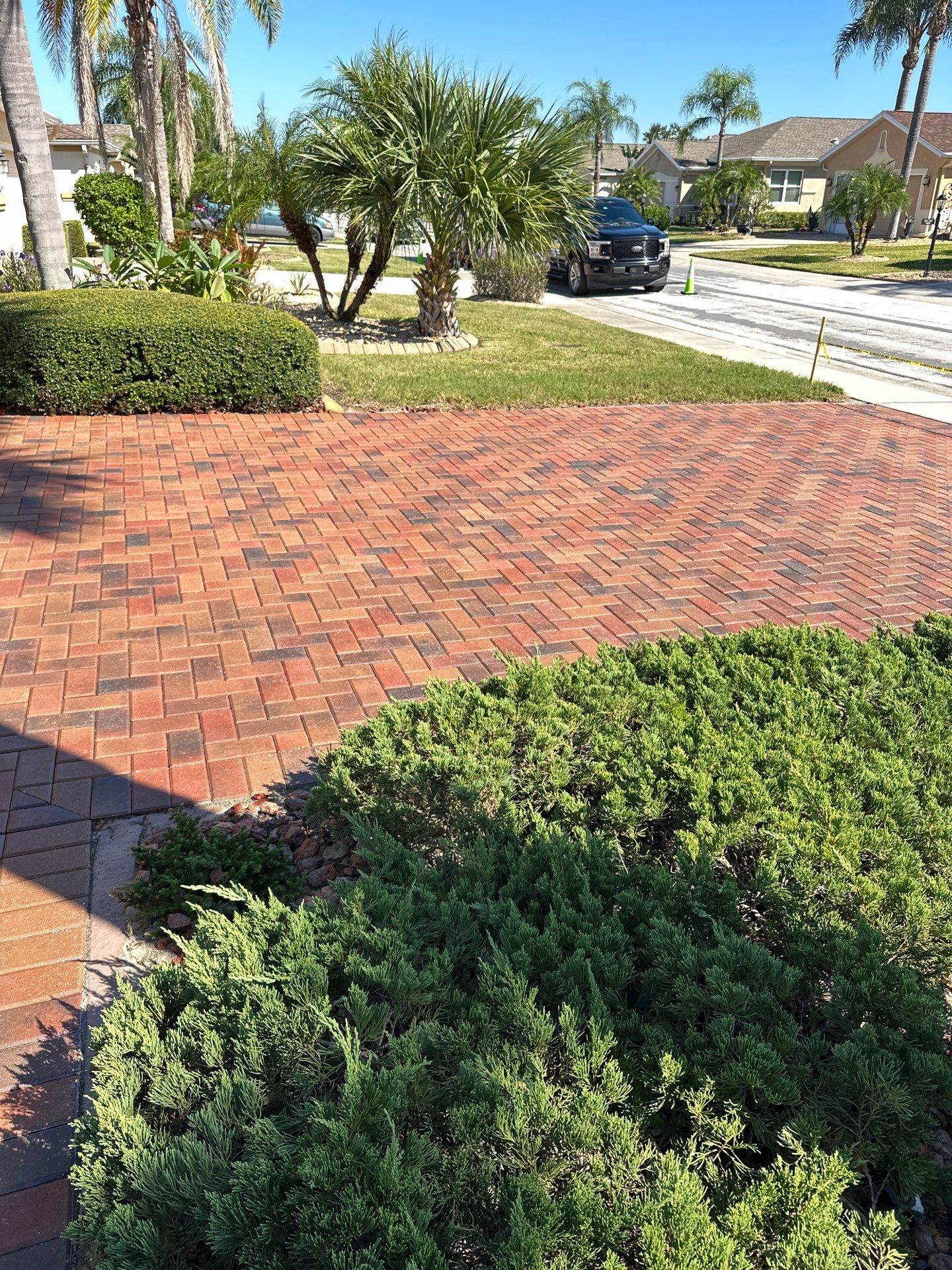 Restoring Multi-Tone Paver Driveway and Walkways in Sun City Center by Supreme Paver Experts