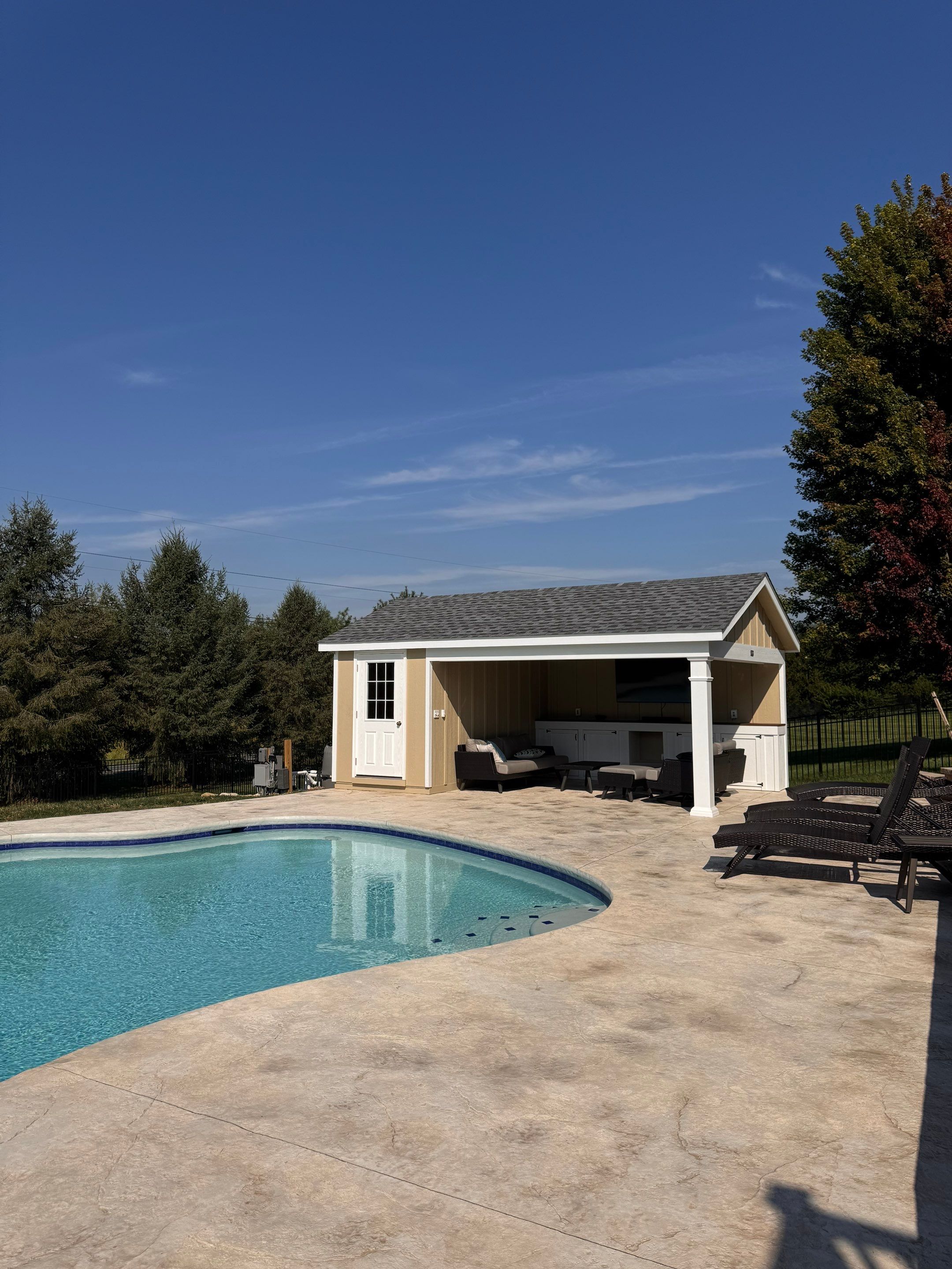 stamped concrete pool deck  by Architectural Concrete Design