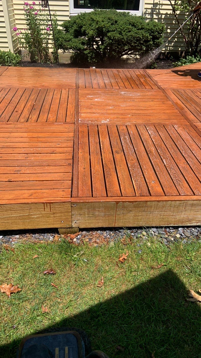 Deck Refinishing Using Powerwasher by A1 NERDY HOMES LLC