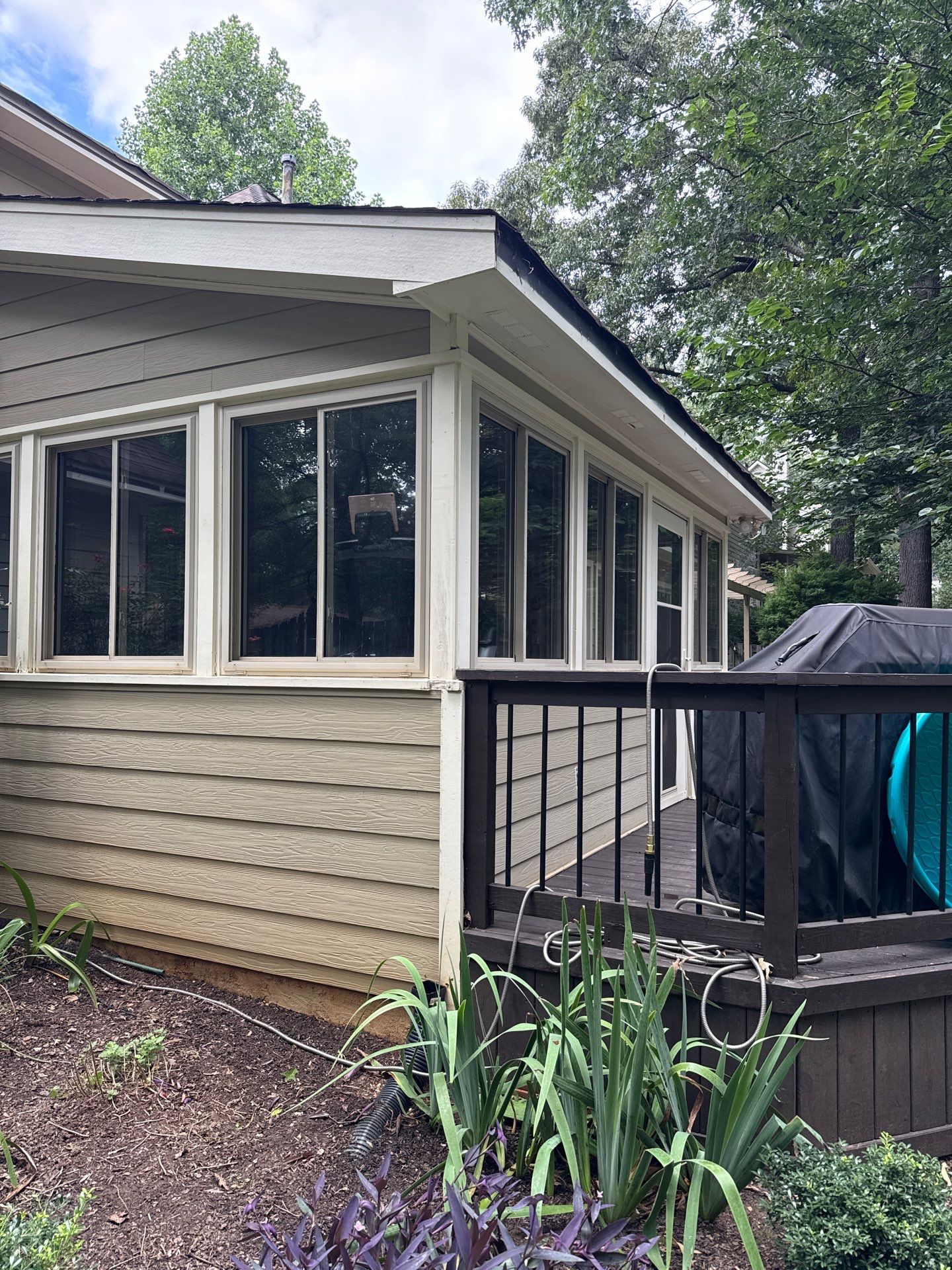 Marietta, GA Rotten Wood Replacement, Chimney Corner Board Installation, Gutter Replacement, and Exterior Painting by Nelson Exteriors