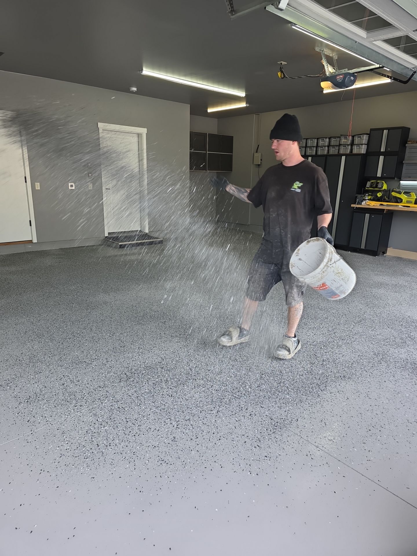 Spokane Garage Floor Transformation with Slate Hybrid Polyaspartic Coating by Croc Coatings, LLC