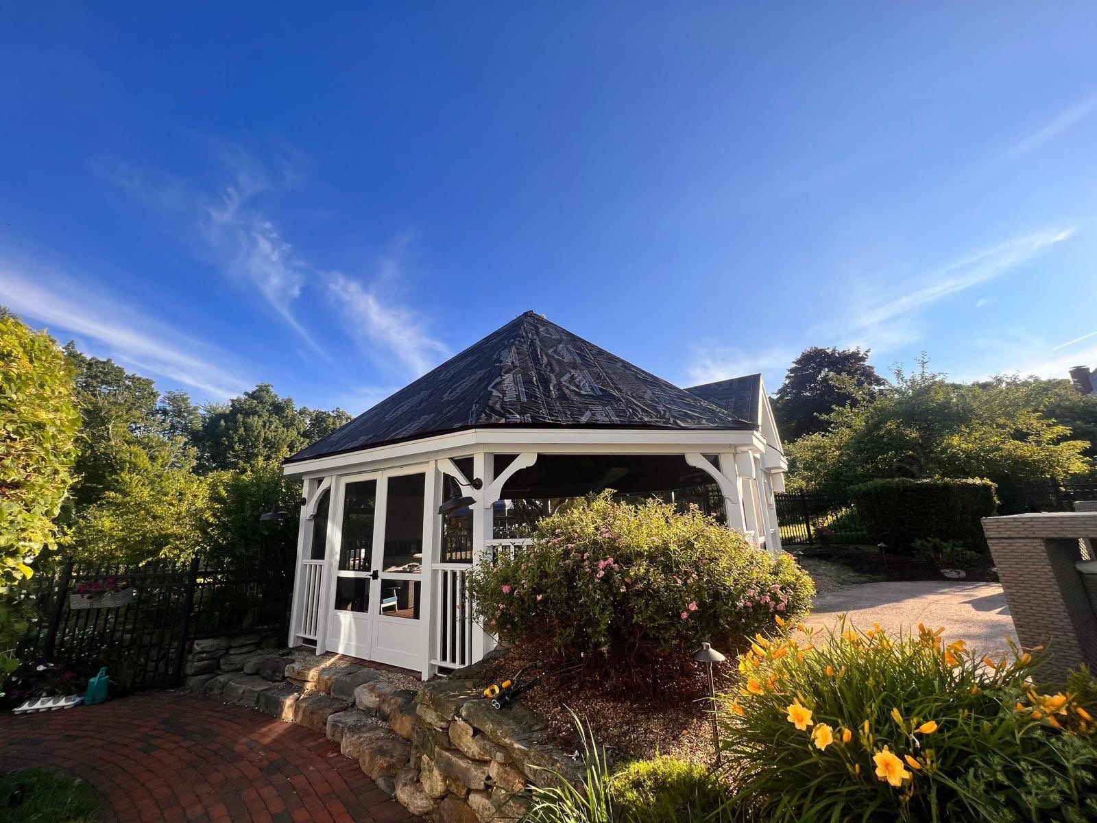 Standing Seam Black Metal Roof- Gazebo by Loyalty Exterior Solutions 