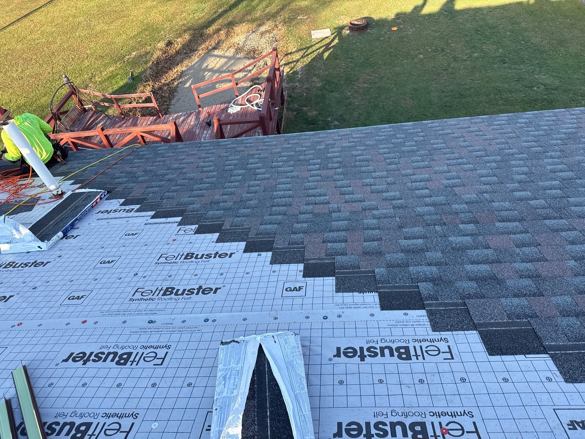 Residential Roofing Installation using Timberline HDZ Shingles - Williamsburg Slate by RoofX 