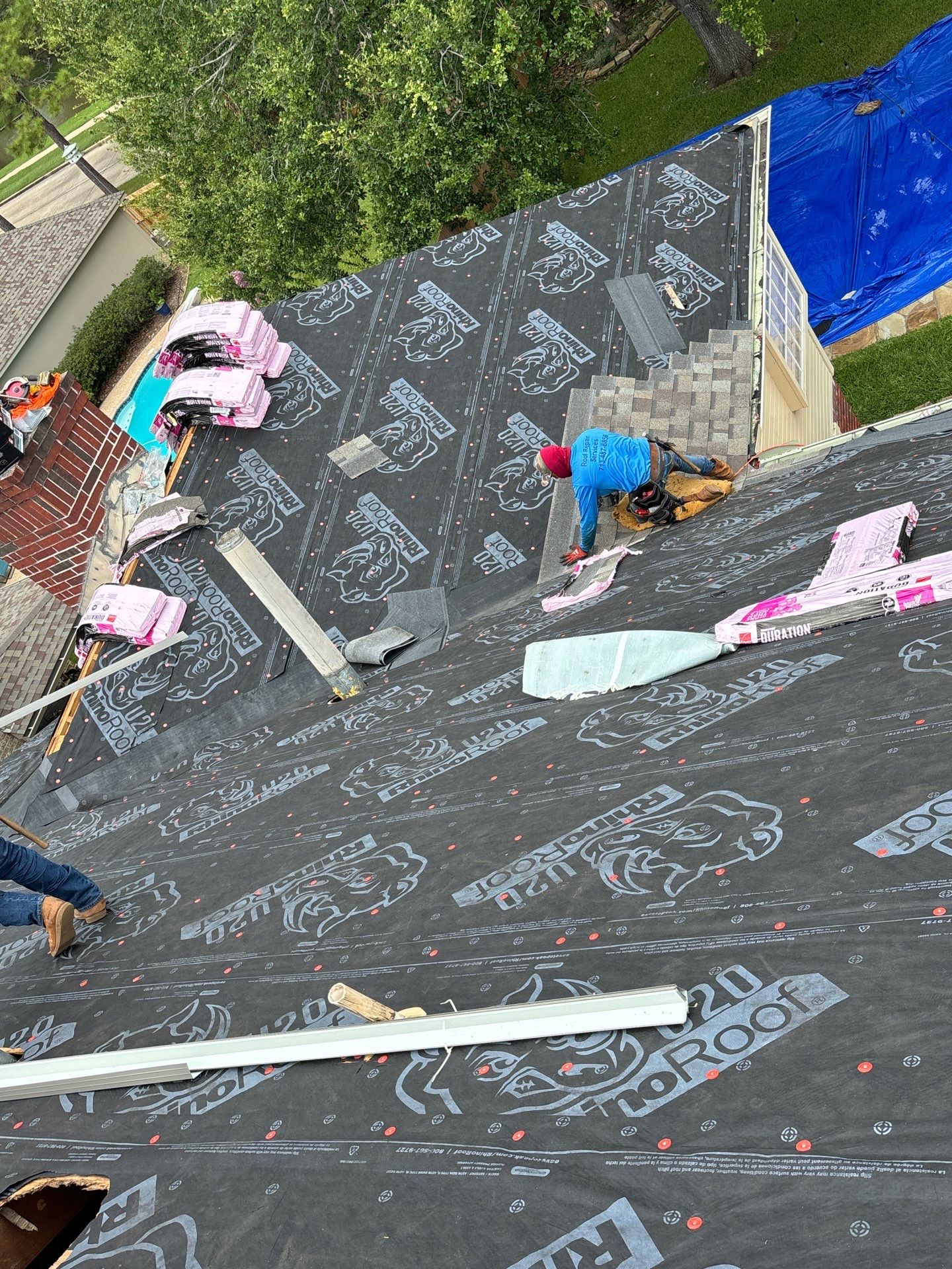 Residential Roofing Installation using Owen's Corning Duration (Lifetime) Shingles by Roof Repair Company
