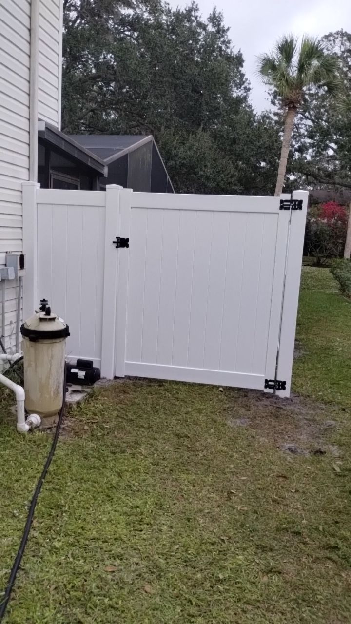 White Vinyl Privacy Fence Installation In North Port, FL by Asap fence and gates, LLC