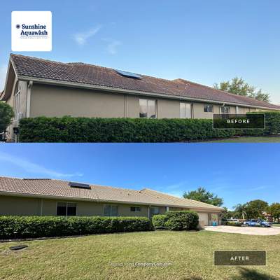 Concrete Tile Roof Cleaning in Winding River Community, Bradenton, FL | Sunshine AquaWash
