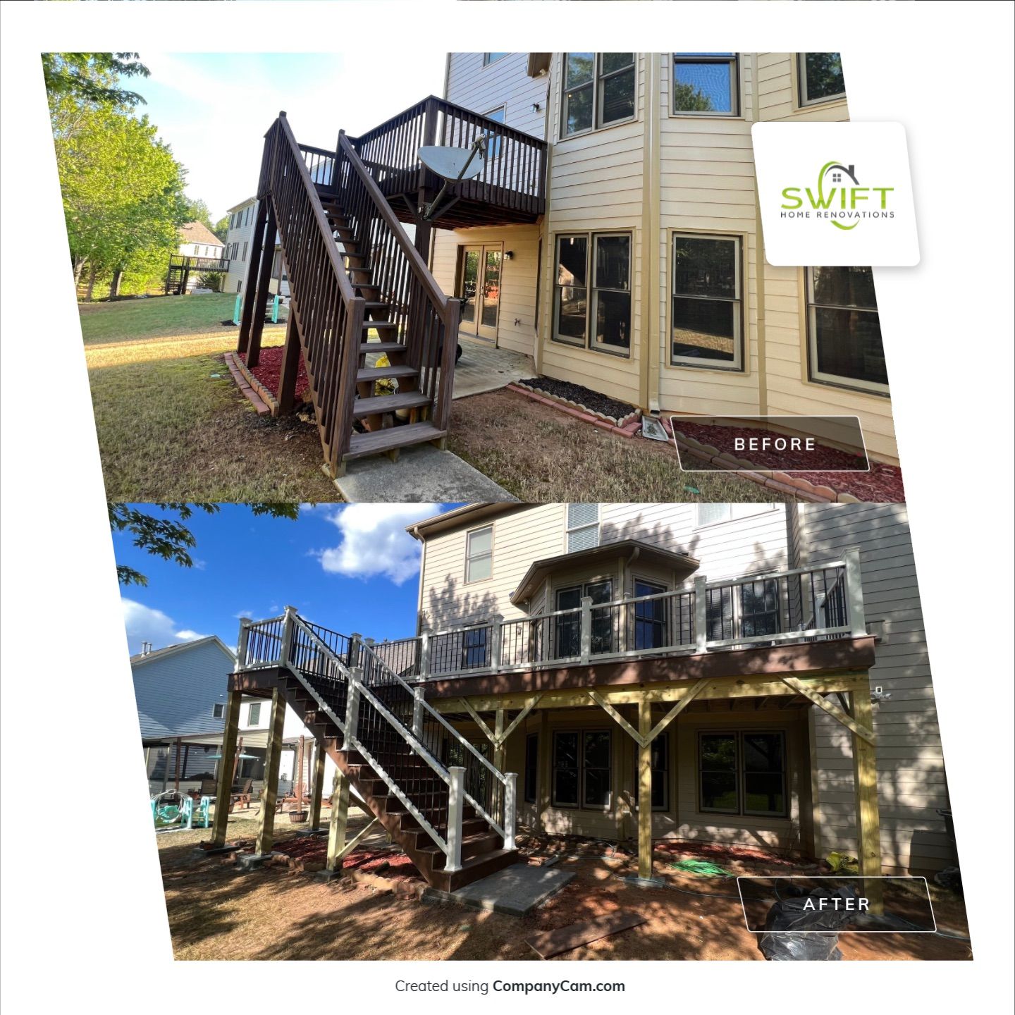 Custom Deck Replacement and Expansion with Composite Materials in Acworth by Swift Home Renovations