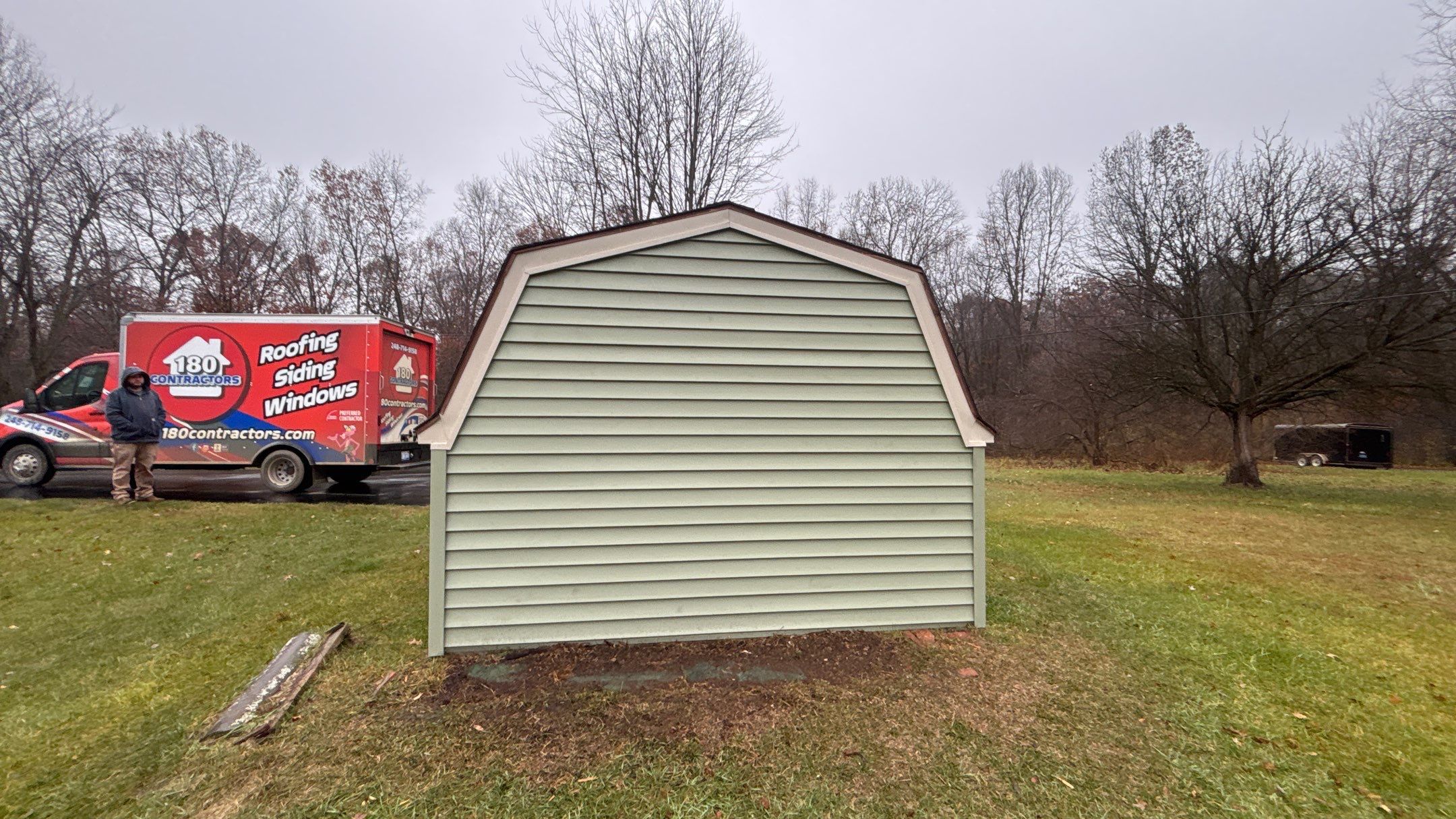 Roof Replacement using Owens Corning Sand Castle and Siding Replacement using Odyssey Plus D4" Wood Grain by 180 Contractors