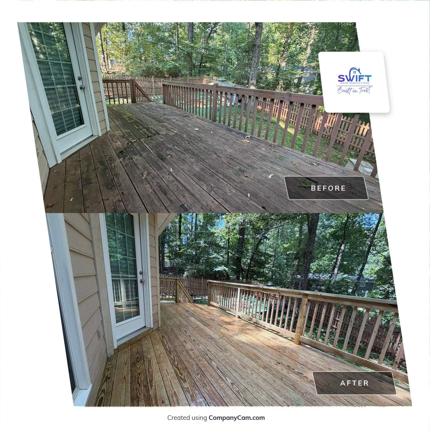 Marietta Deck Replacement with Pressure-Treated Wood and New Stairs by Swift Home Renovations