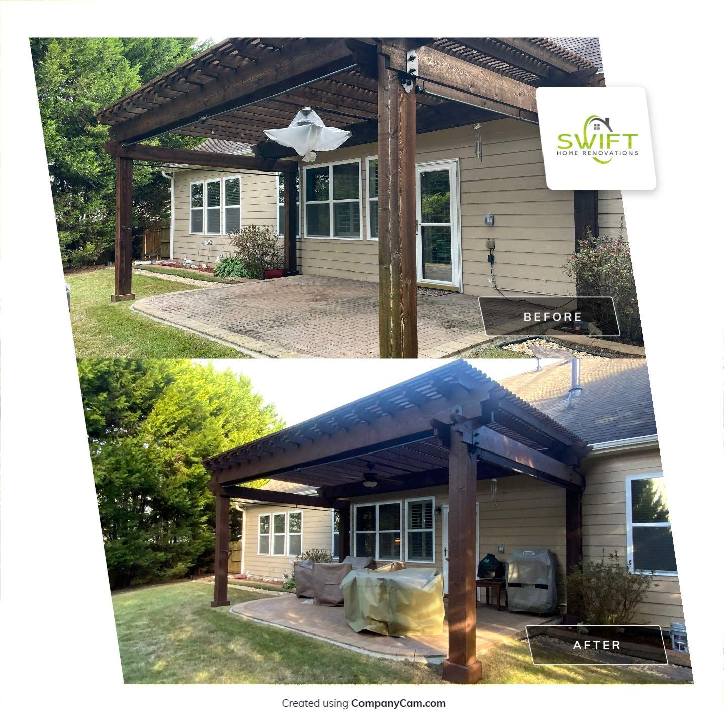 Exterior Painting and Pergola Staining for Woodstock Residence by Swift Home Renovations