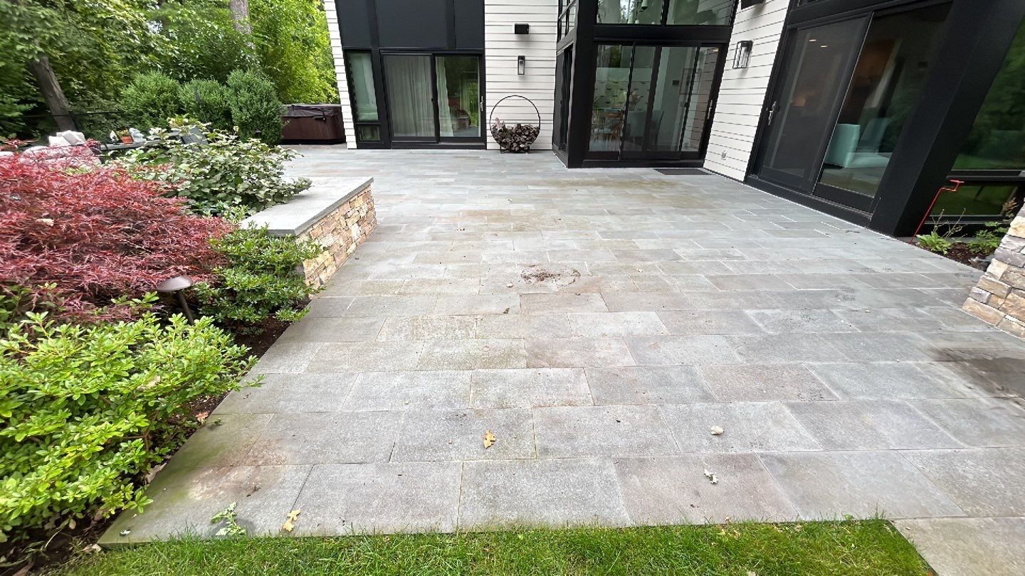 bluestone using Algaecide, soft wash soap by Northern Power Washing LLC.