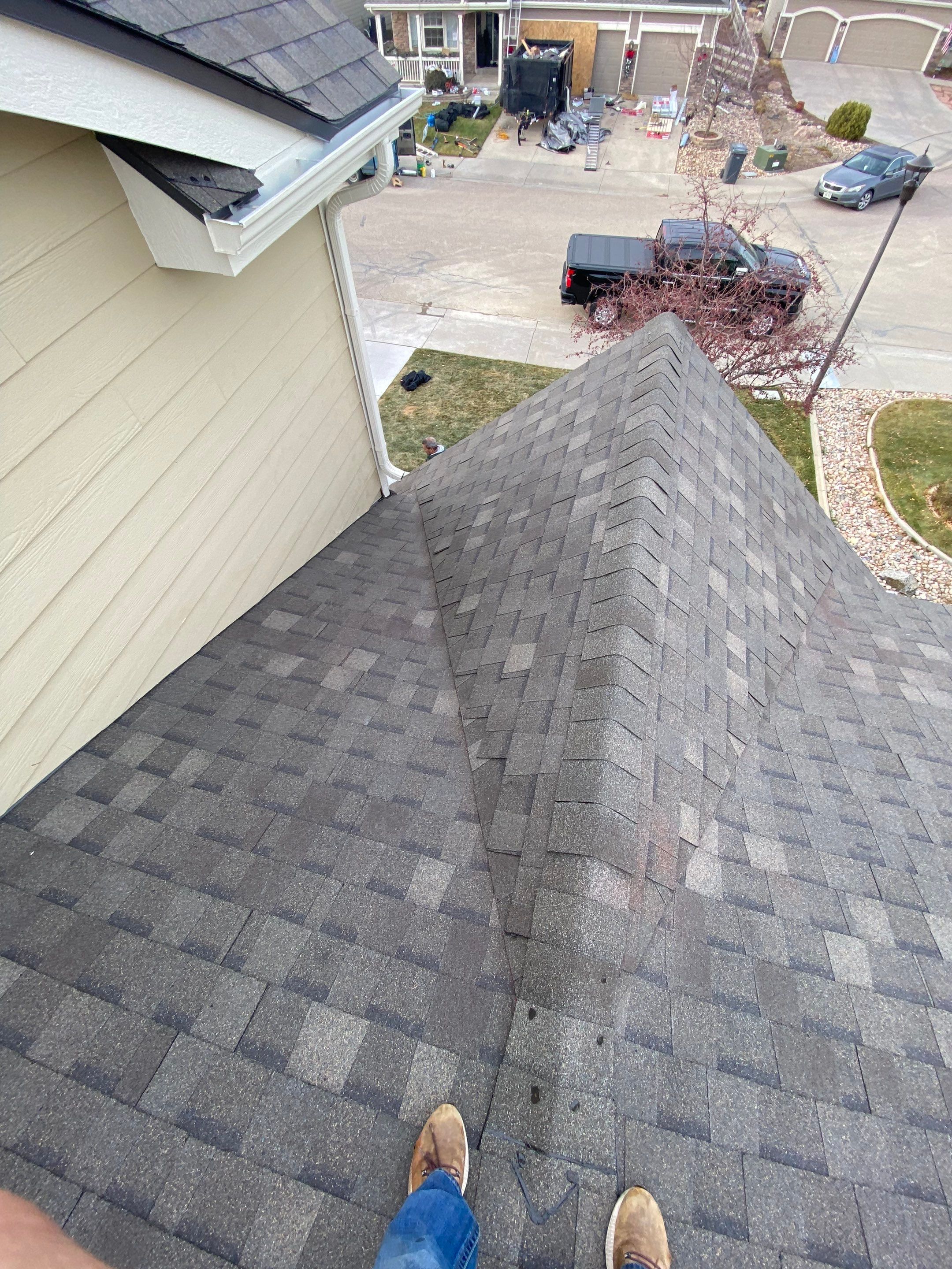 Resdiental Hail Damage Roof Replacement using Atlas Pinnacle Class 4 Impact Resistant "Weathered Wood" color by Black Belt Roofing