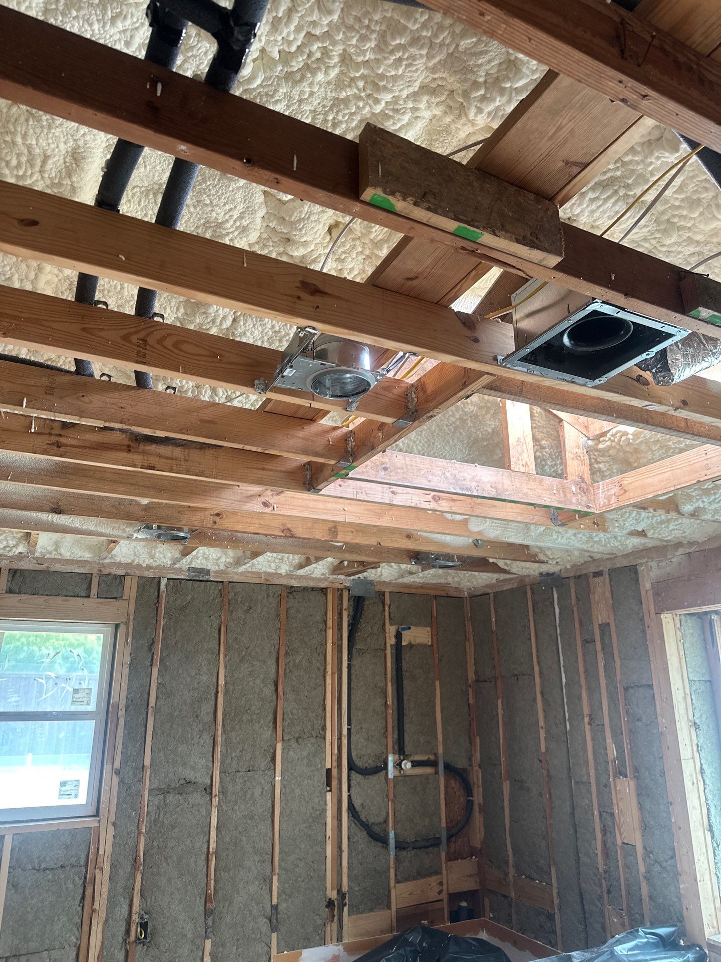 Open cell spray foam & rockwool job completed in Dallas TX by Apex Insulation Solutions