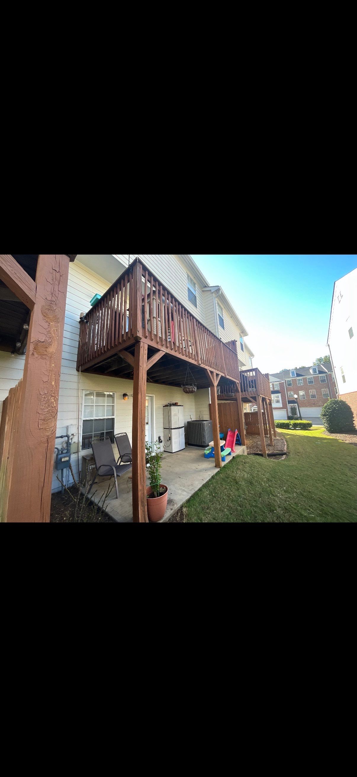 New Second-Story Pressure-Treated Wood Deck Installation in Atlanta by Swift Home Renovations