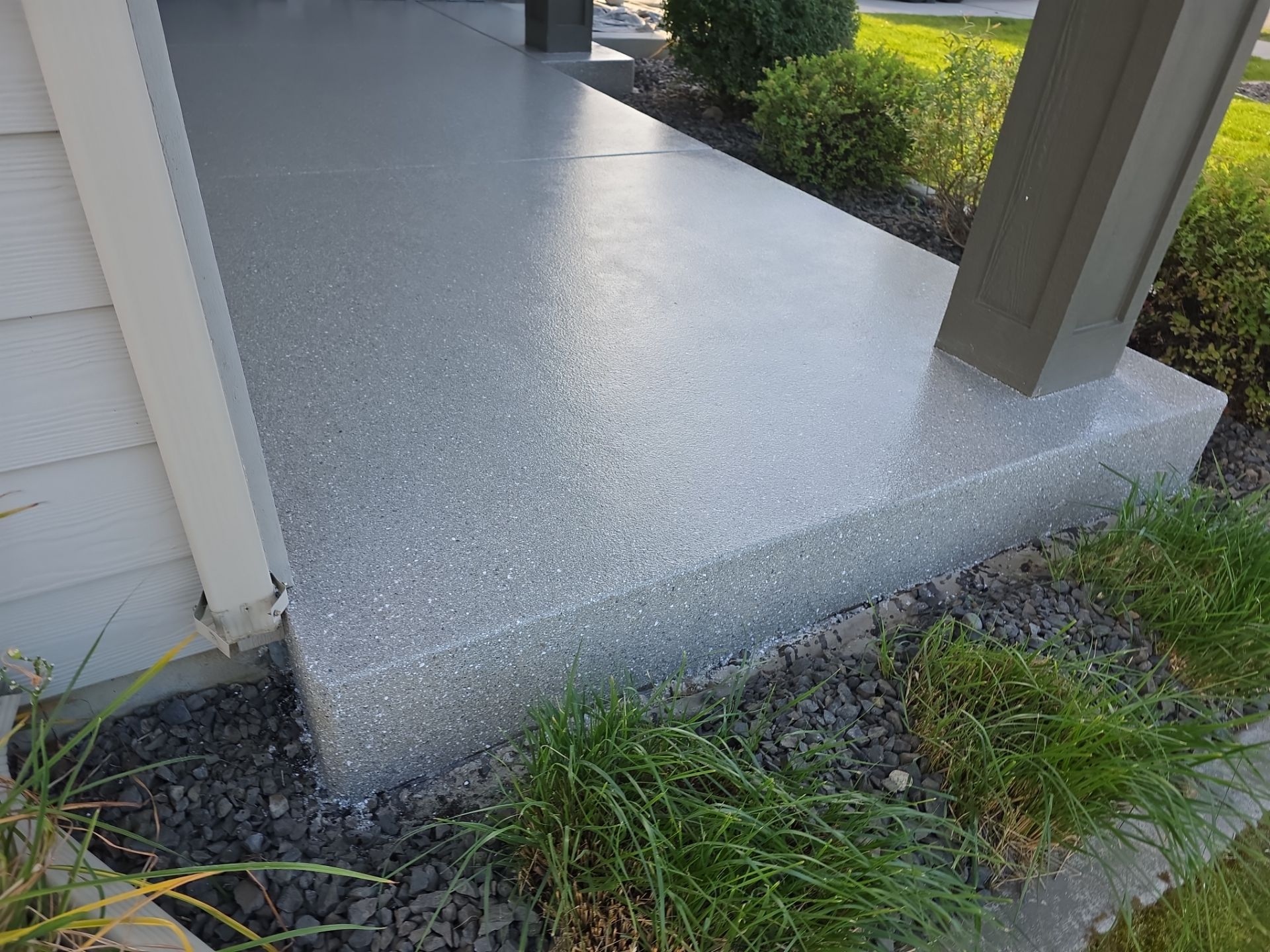 Front Porch and Back Patio Concrete Transformation in Liberty Lake by Croc Coatings, LLC
